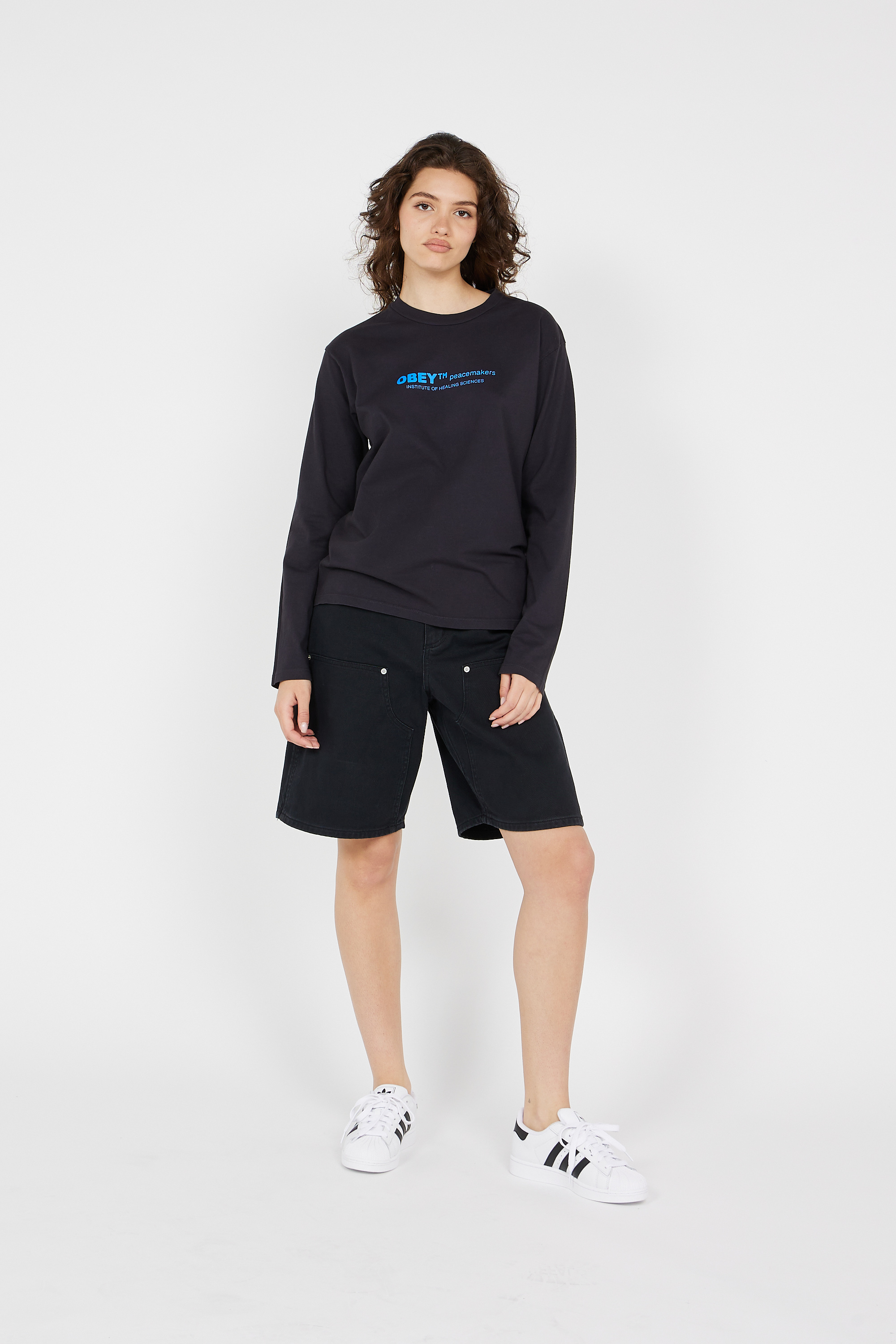 Regular-fit round-neck cotton T-shirt Black