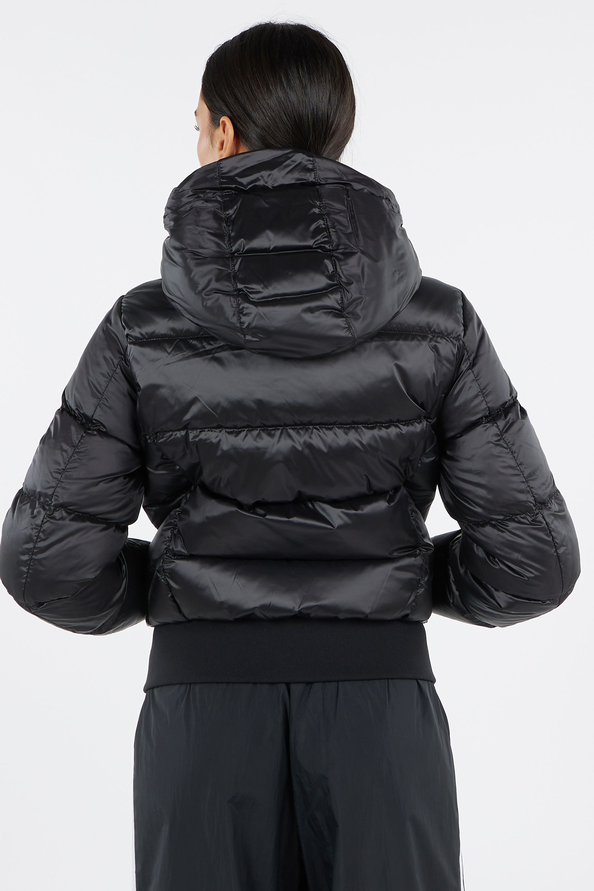 Lightweight quilted padded jacket with high neck Black