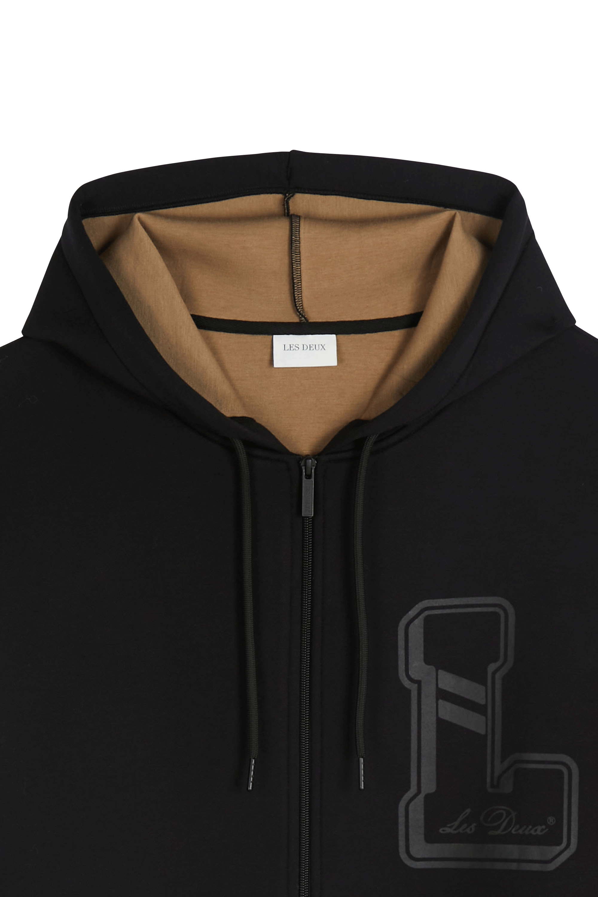 Regular-fit zip-up cotton-blend hoodie with Pony Player Black