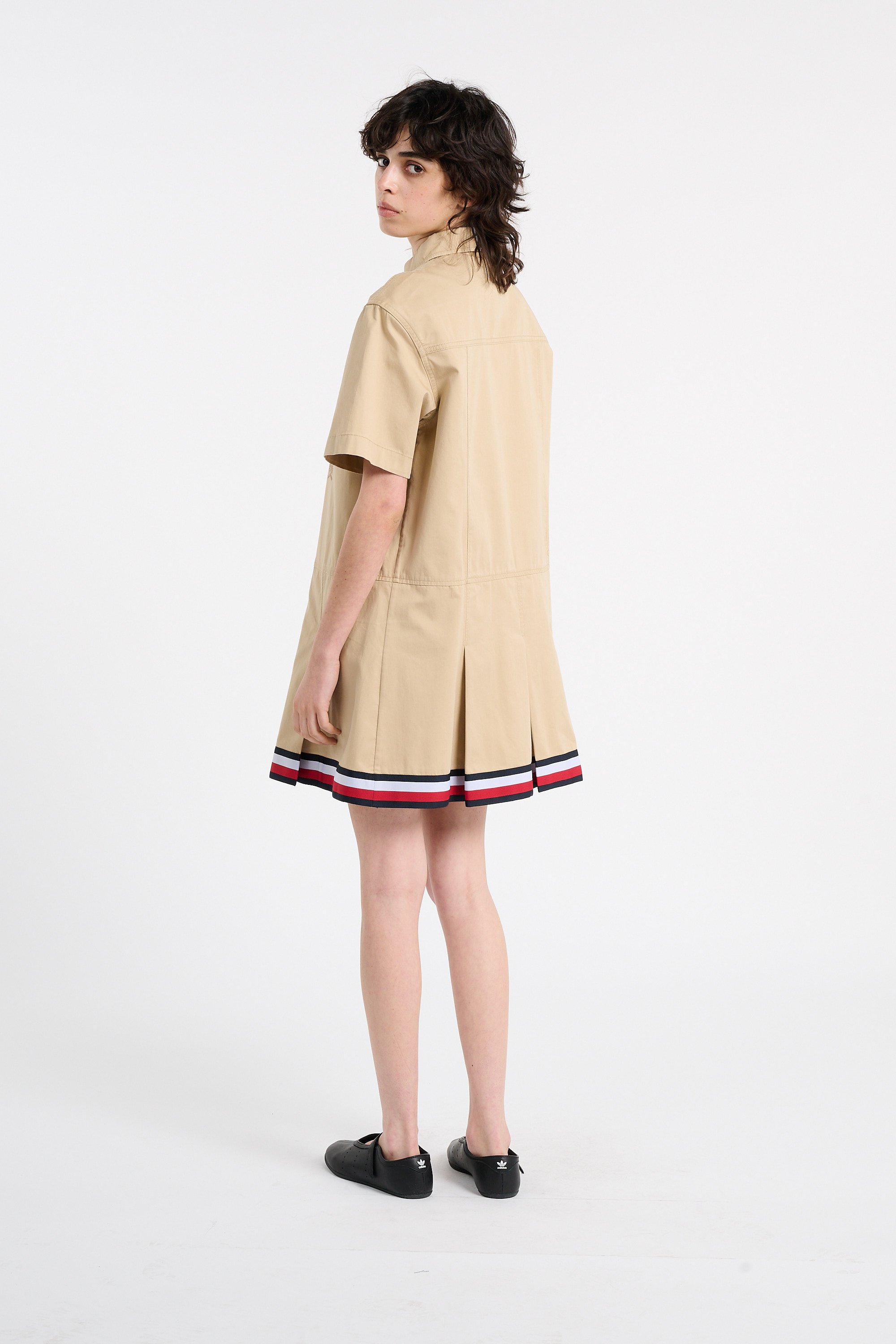 Robe courte col polo en coton | Beige TOMMY JEANS Femme