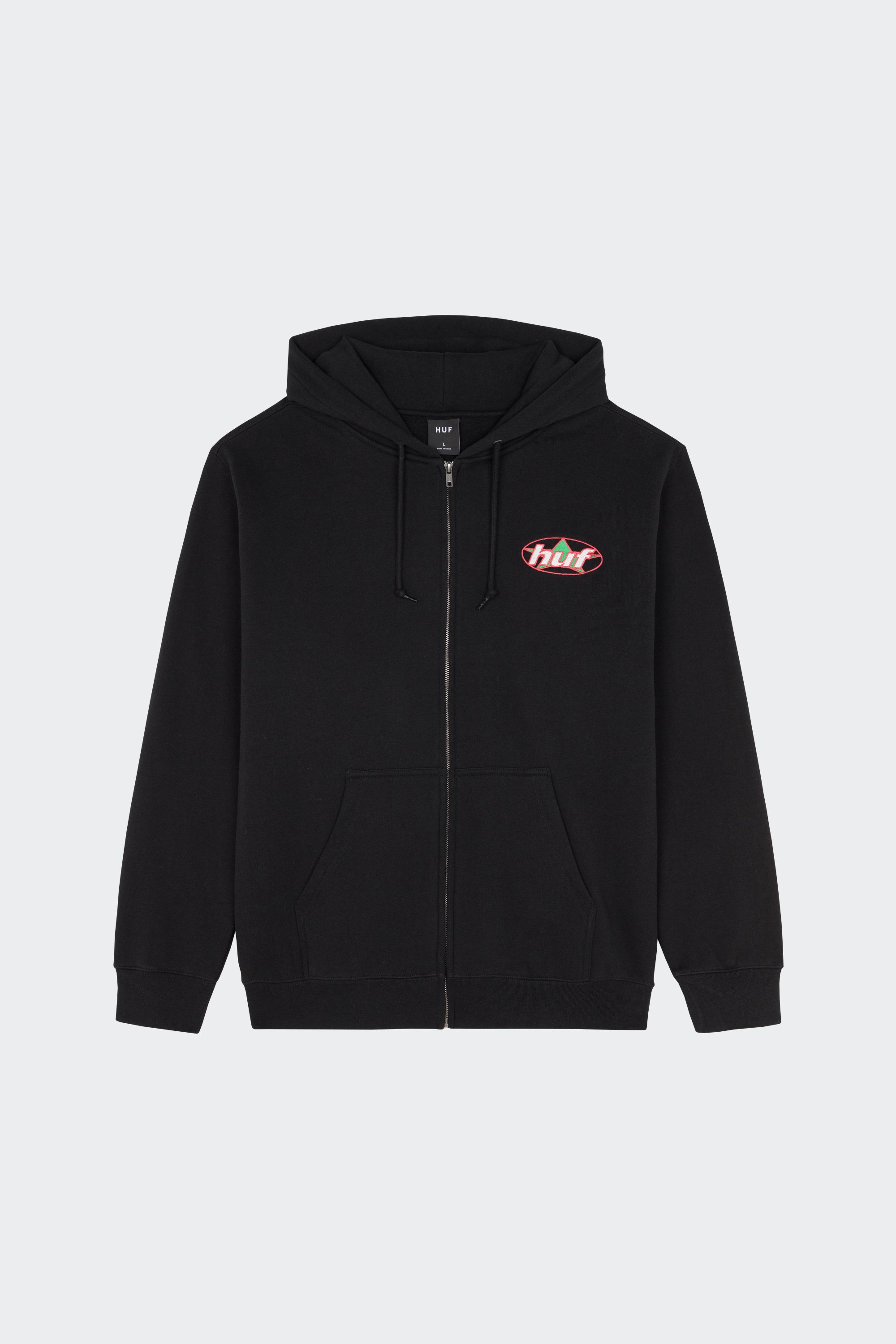 zip-up hoodie | Black by HUF zip-up hoodie Black