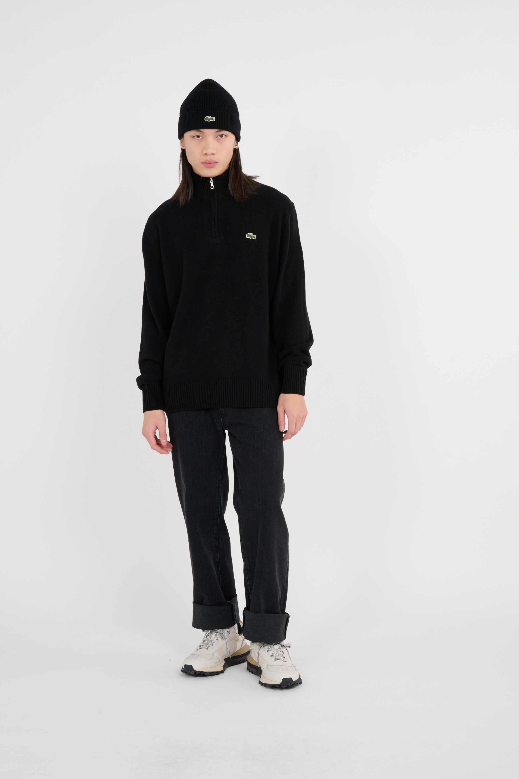 Ensemble bonnet et écharpe Noir