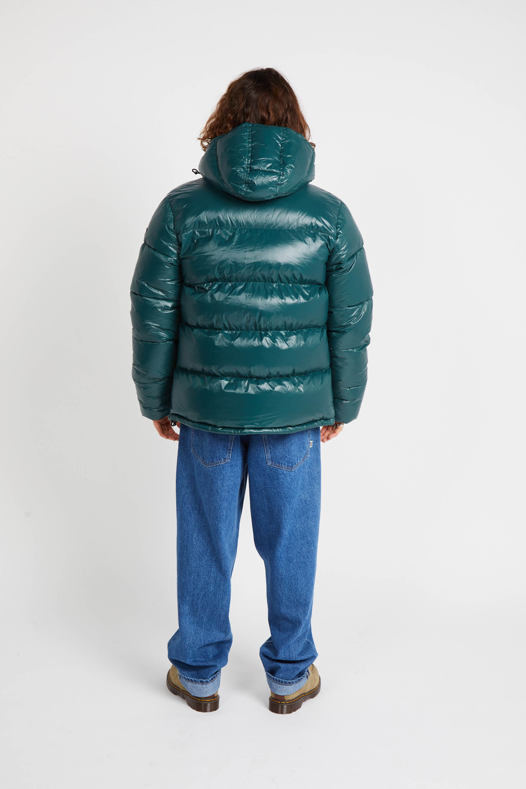 Lightweight quilted padded jacket with high neck Green