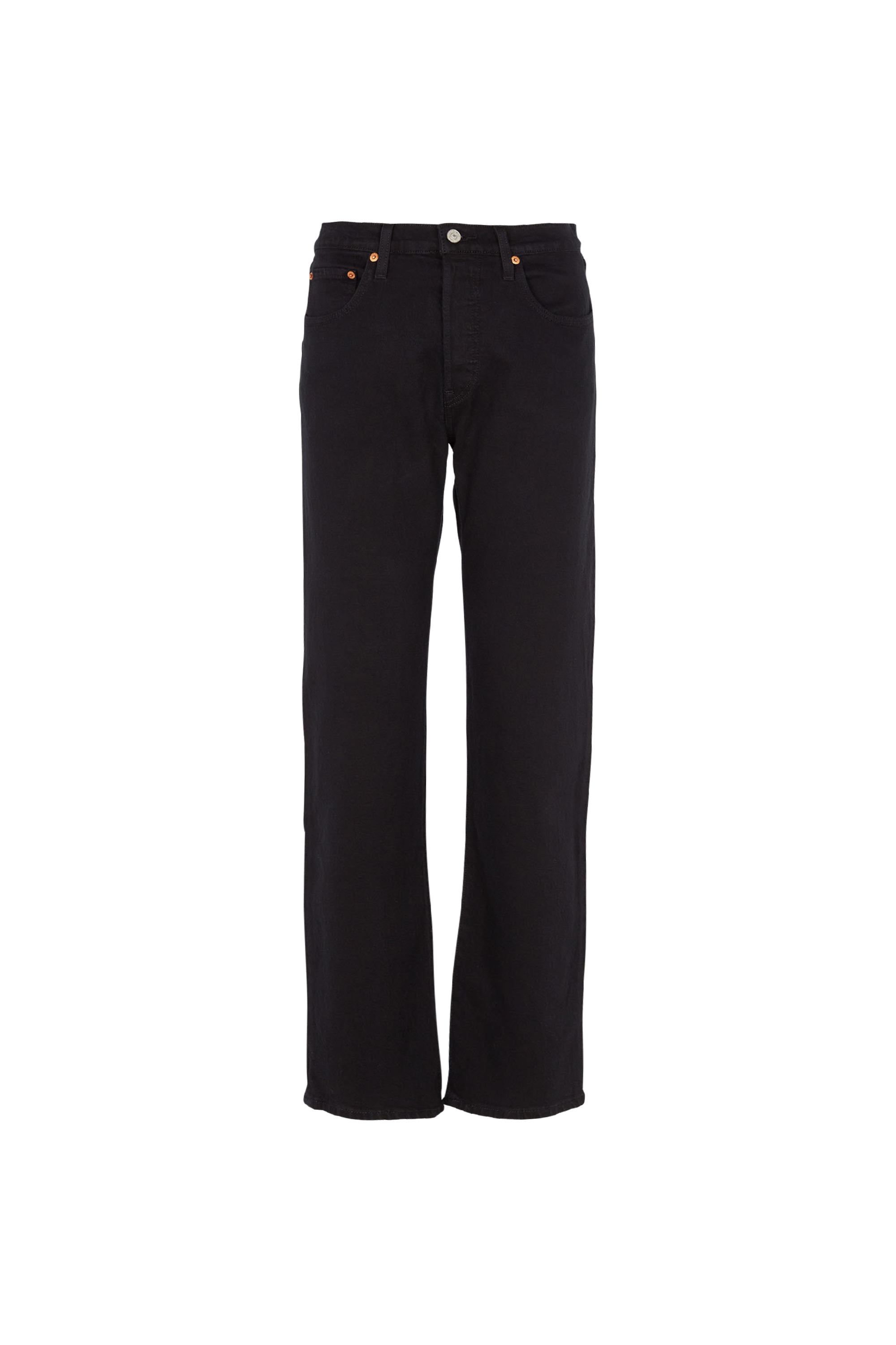 Cotton-blend straight jeans Black