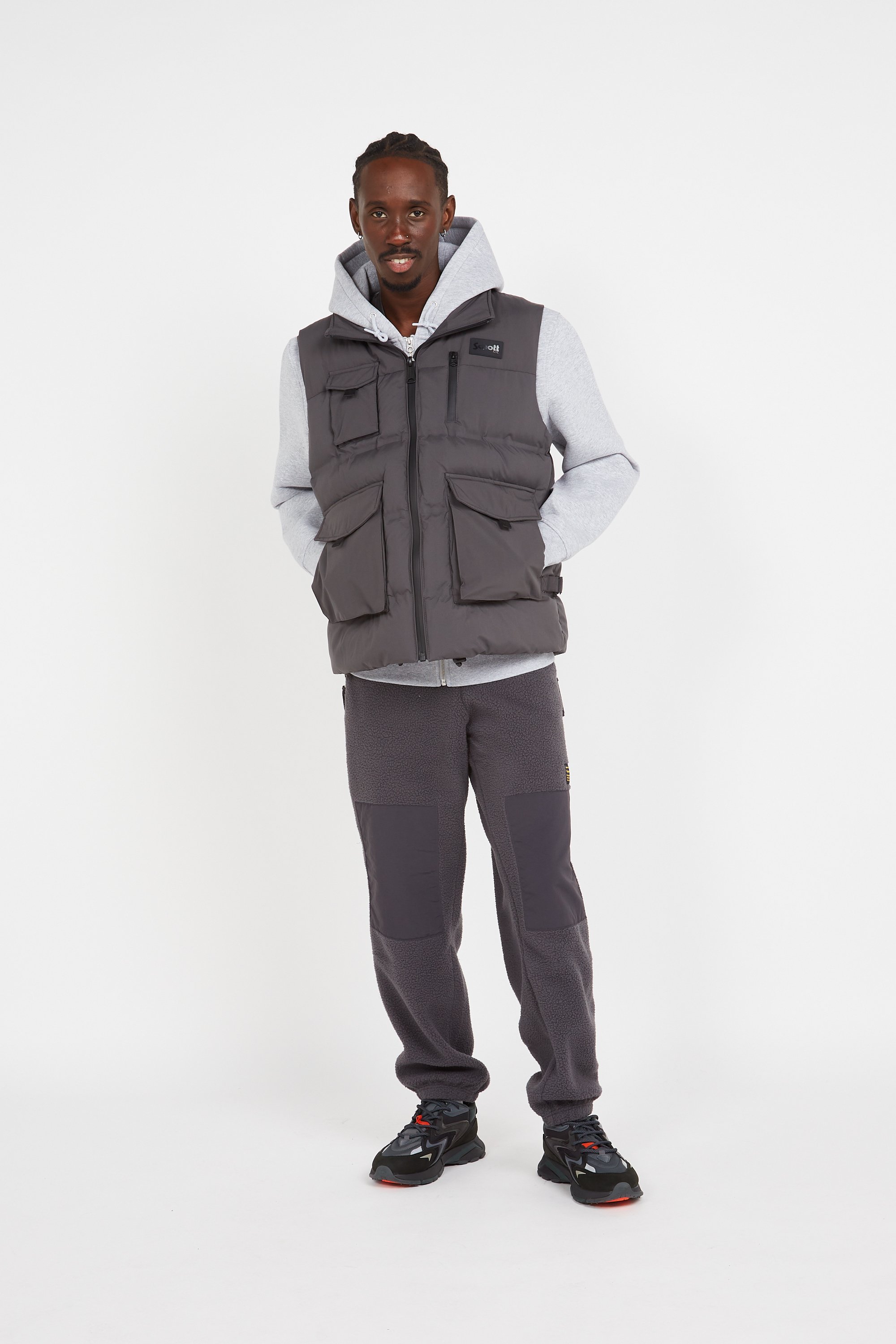 Lightweight quilted padded jacket with high neck SCHOTT Grey