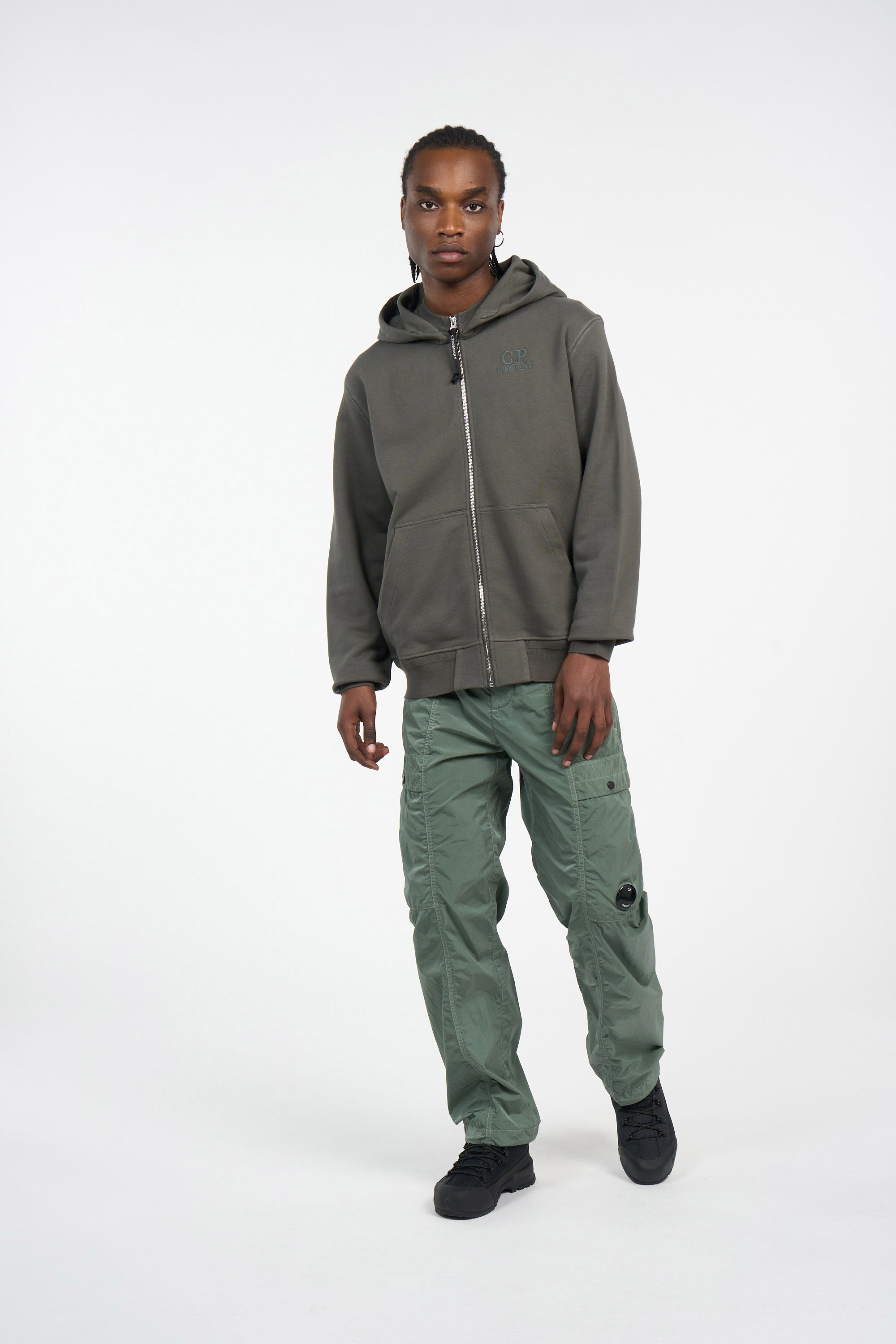 Hoodie zippé C.P. COMPANY Kaki