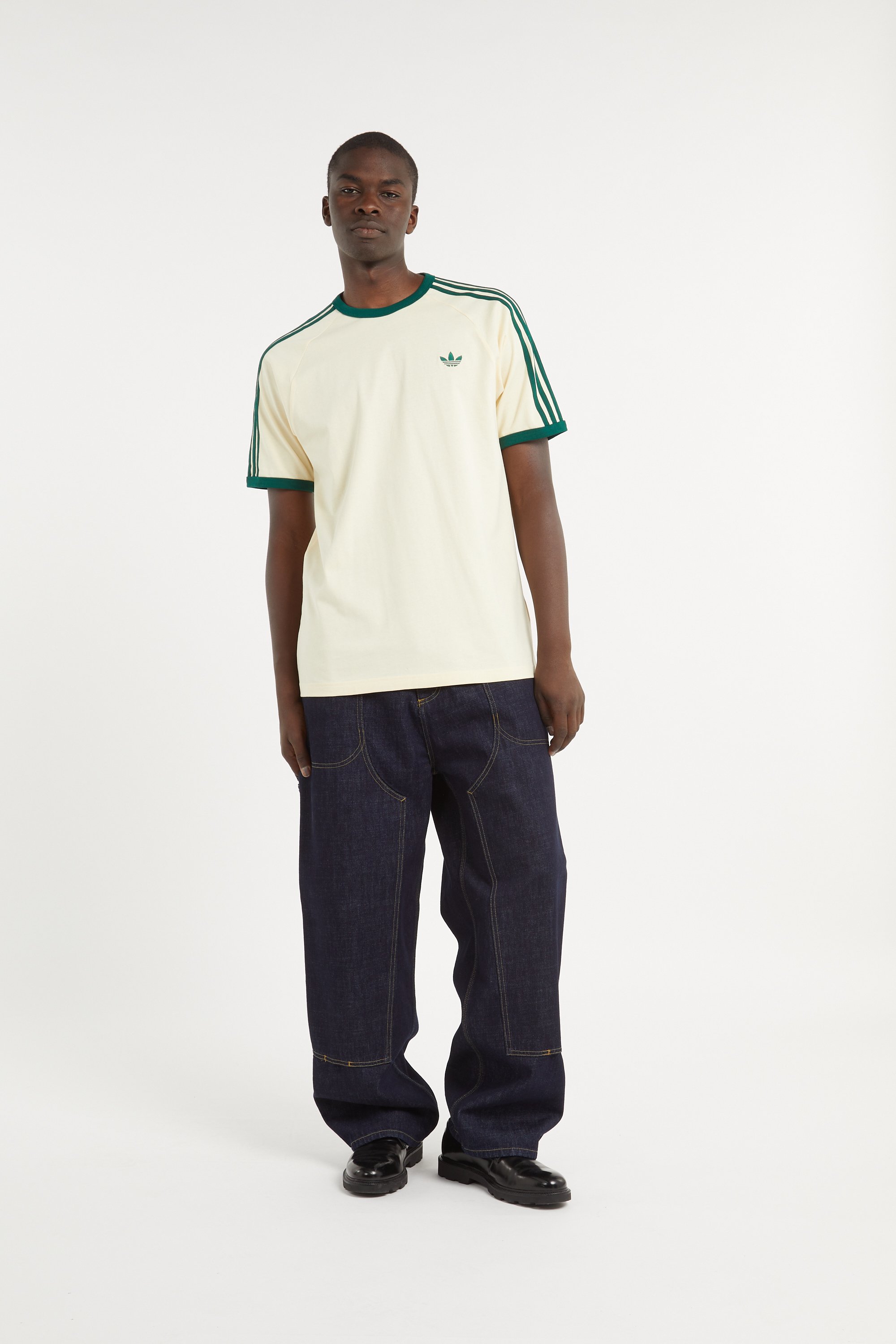 Regular-fit round-neck cotton T-shirt ADIDAS Beige
