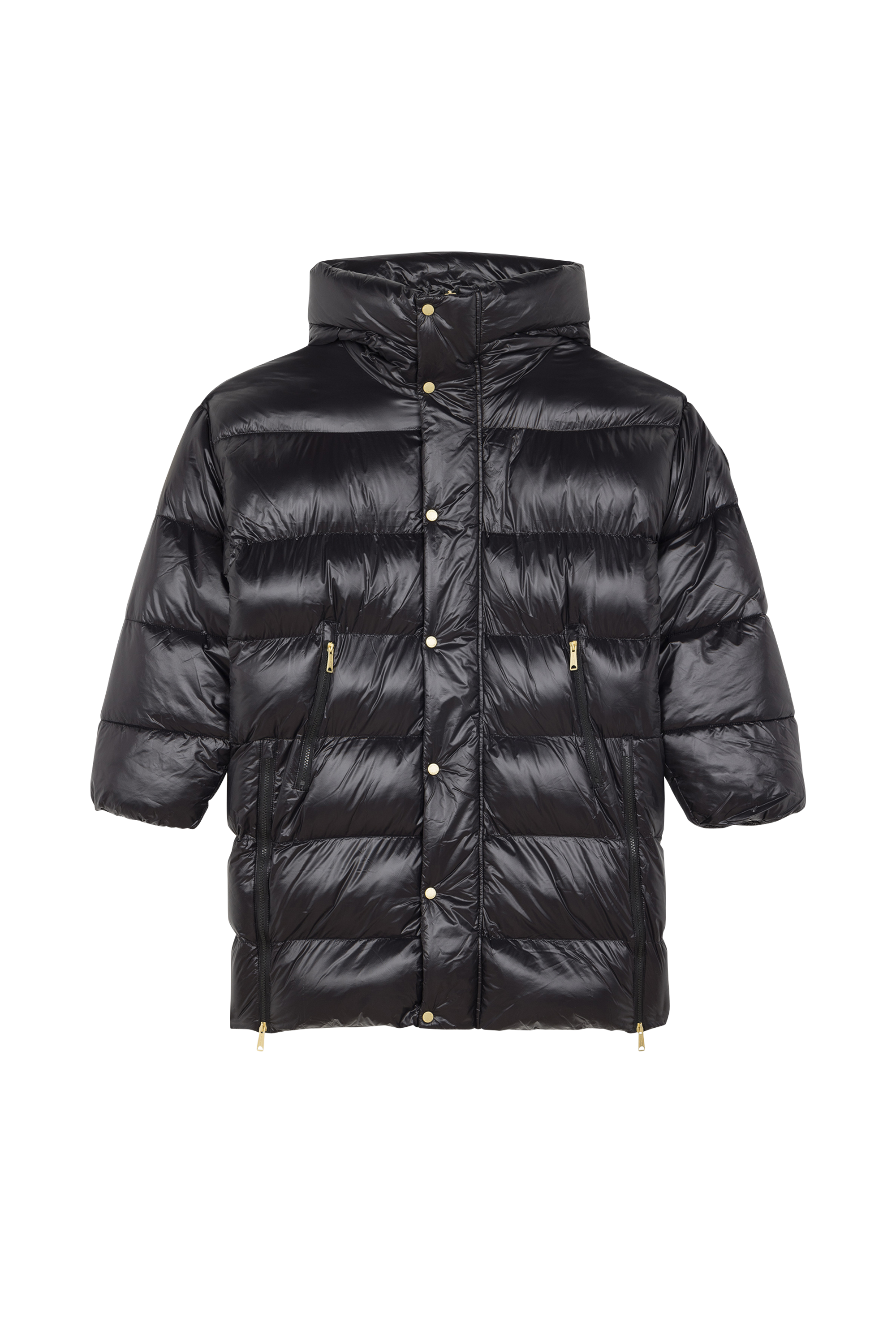 Lightweight quilted padded jacket with high neck Black