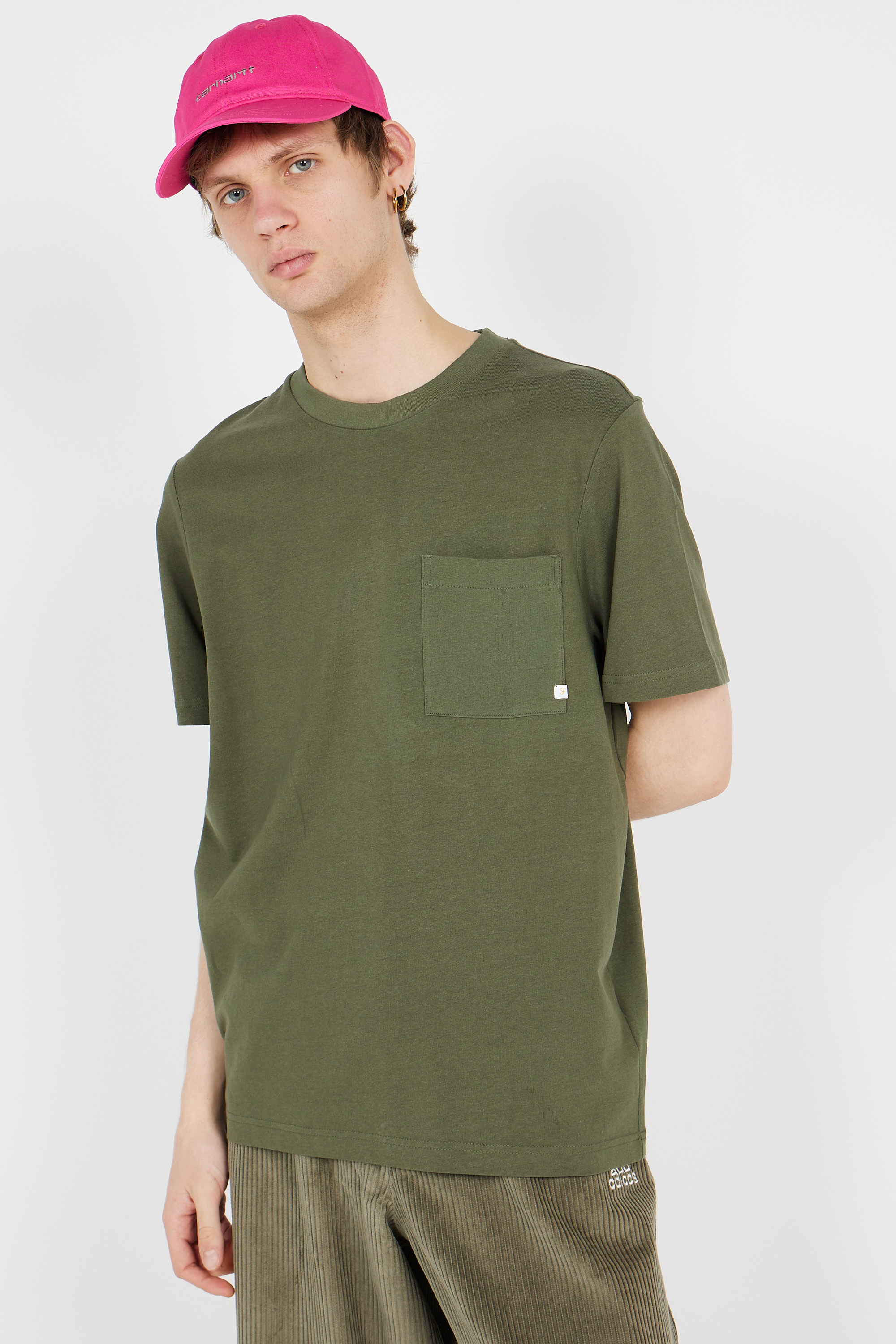 Regular-fit round-neck cotton T-shirt Green