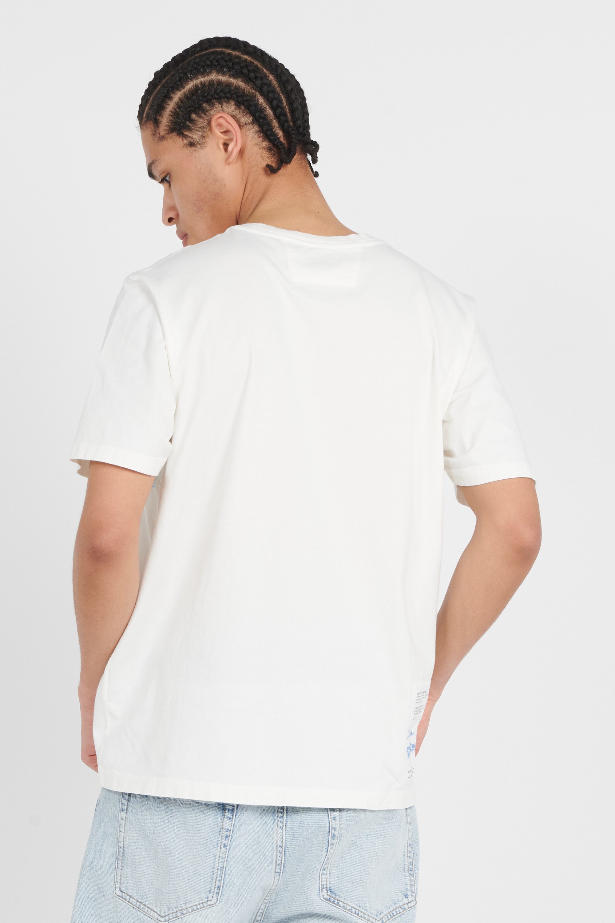 Tシャツ・カットソー C.P. COMPANY Men T Shirts 18CMTS088A006374G 103 White CP Company Printed Logo Men's T-Shirt Men's T-Shirt Gray