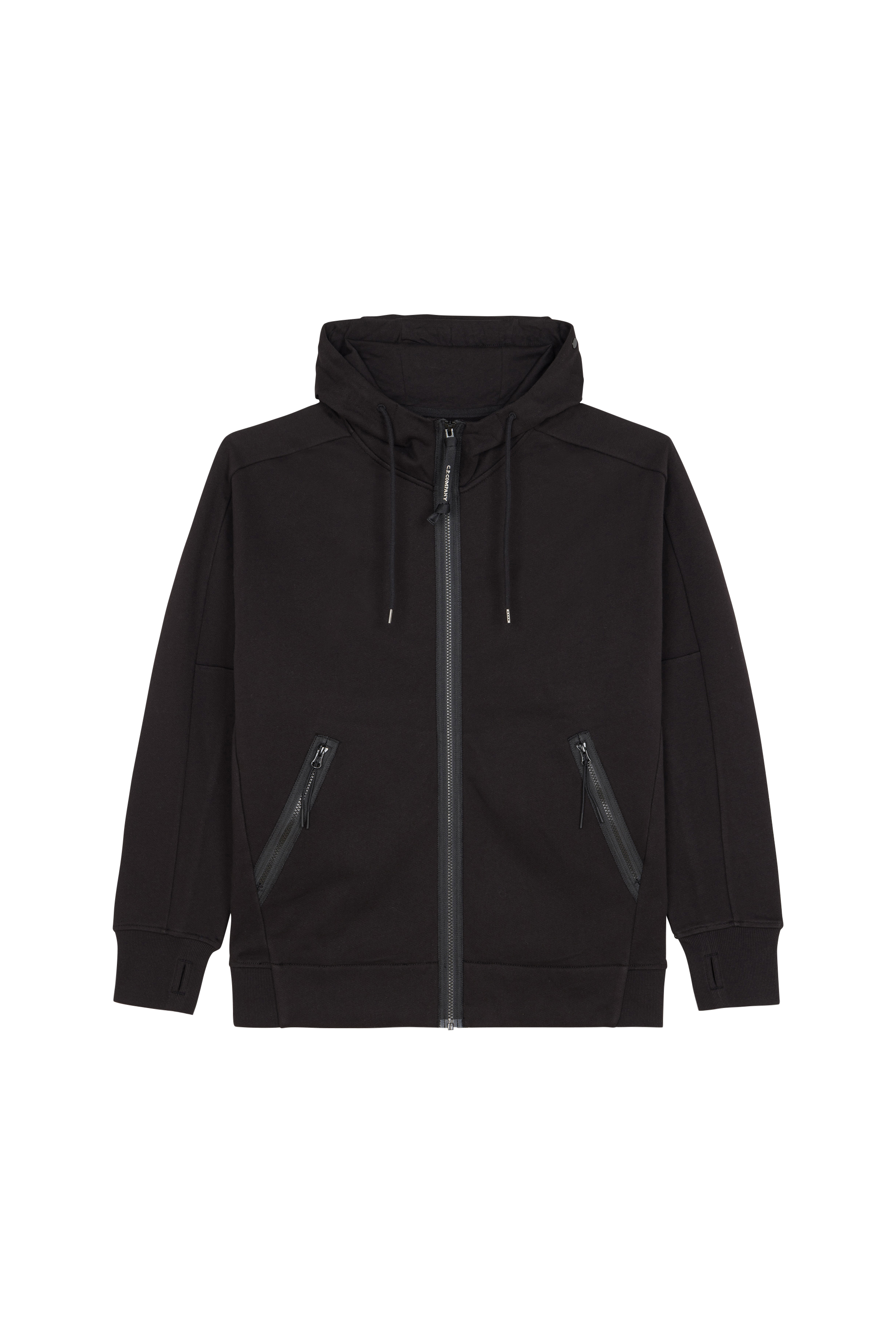 Regular-fit zip-up cotton-blend hoodie with Pony Player Black