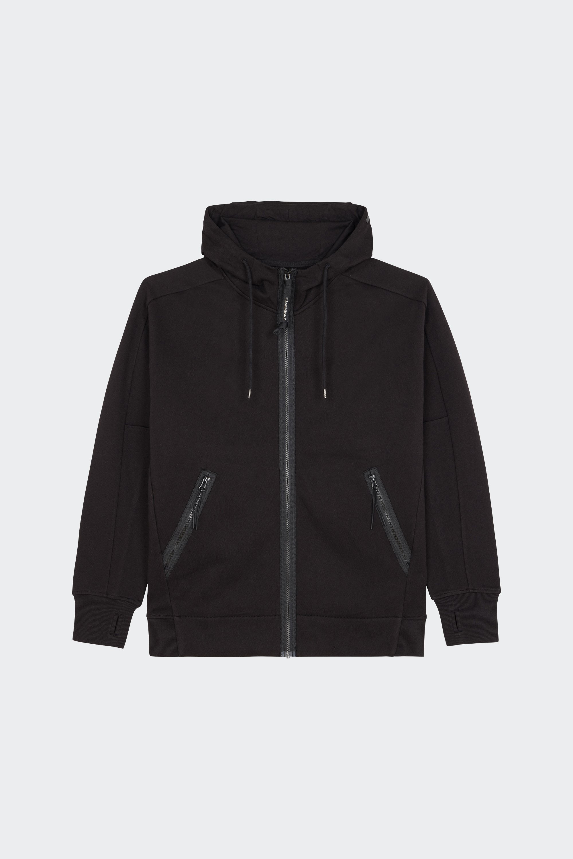 Regular-fit zip-up cotton-blend hoodie with Pony Player | Black by C.P. COMPANY Regular-fit zip-up cotton-blend hoodie with Pony Player Black