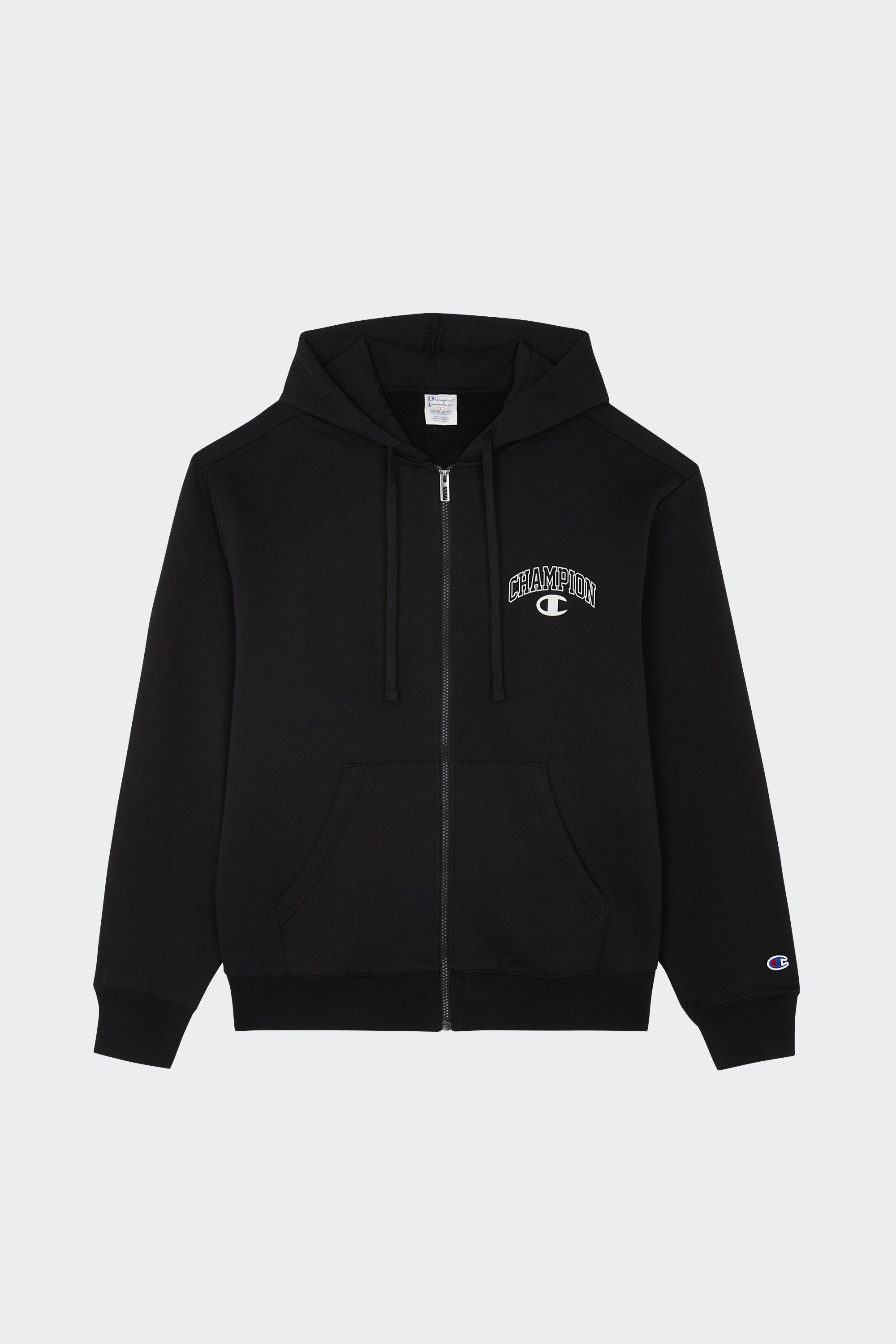 Regular-fit zip-up cotton-blend hoodie with Pony Player | Black by CHAMPION Regular-fit zip-up cotton-blend hoodie with Pony Player Black
