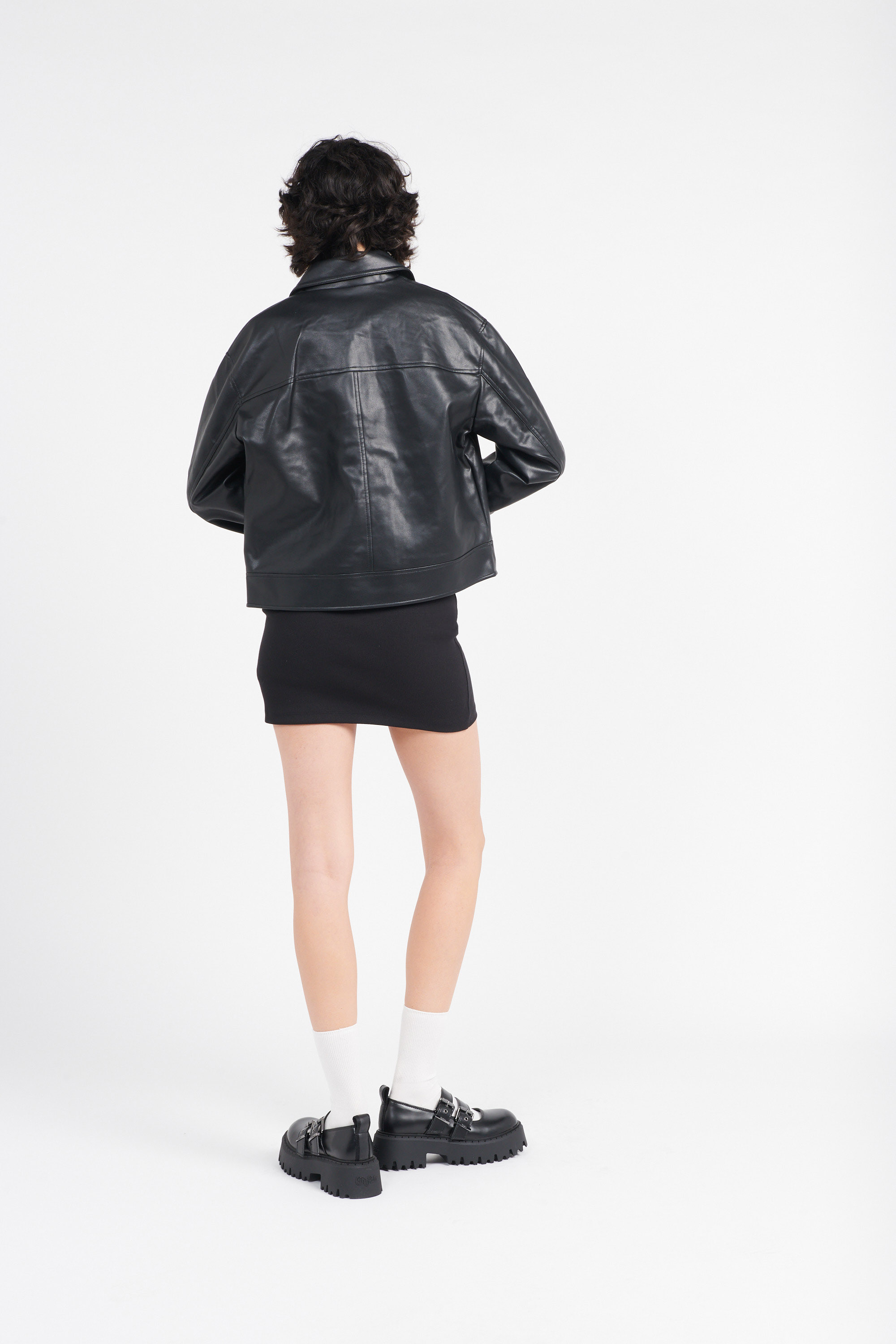 Leather deck shoes Black