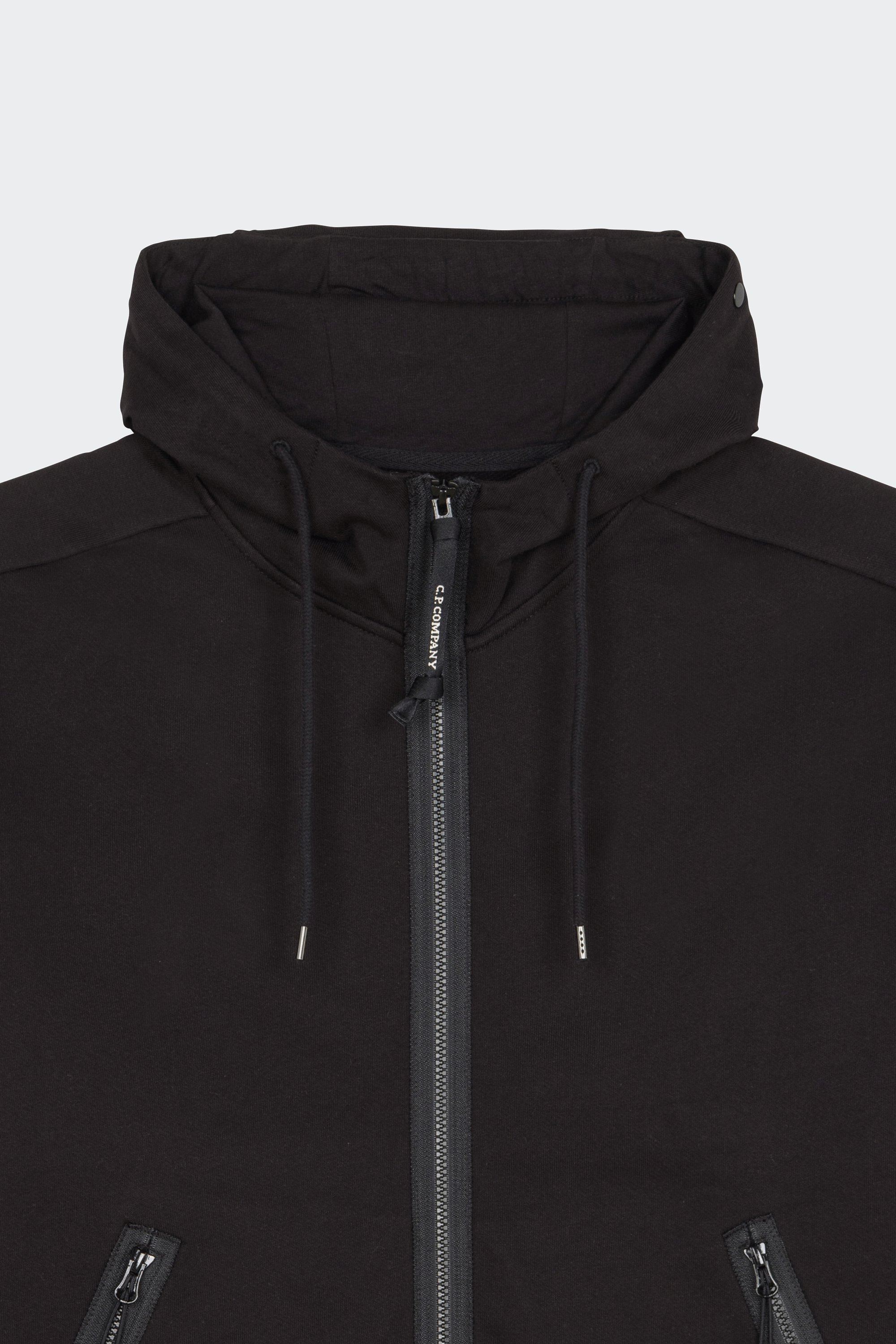 Regular-fit zip-up cotton-blend hoodie with Pony Player | Black by C.P. COMPANY Regular-fit zip-up cotton-blend hoodie with Pony Player Black