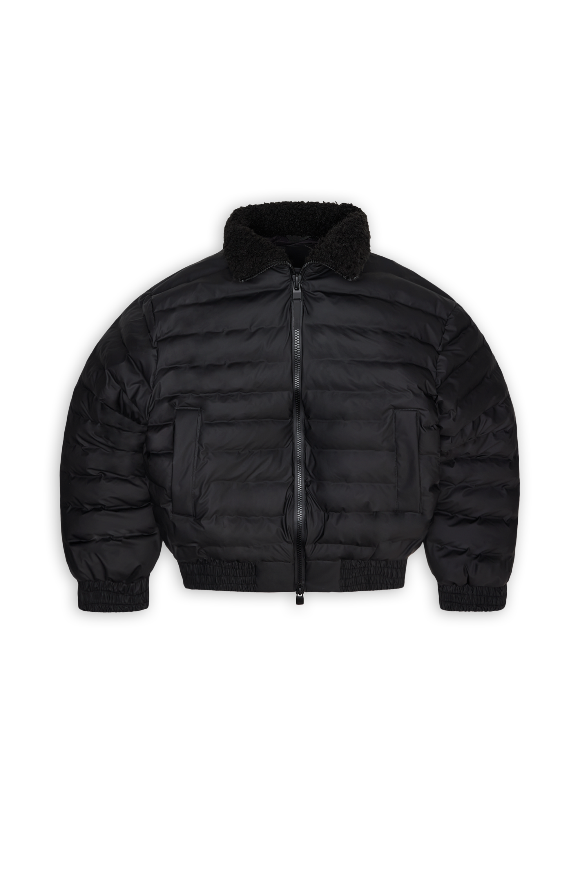 Lightweight quilted padded jacket with high neck Black