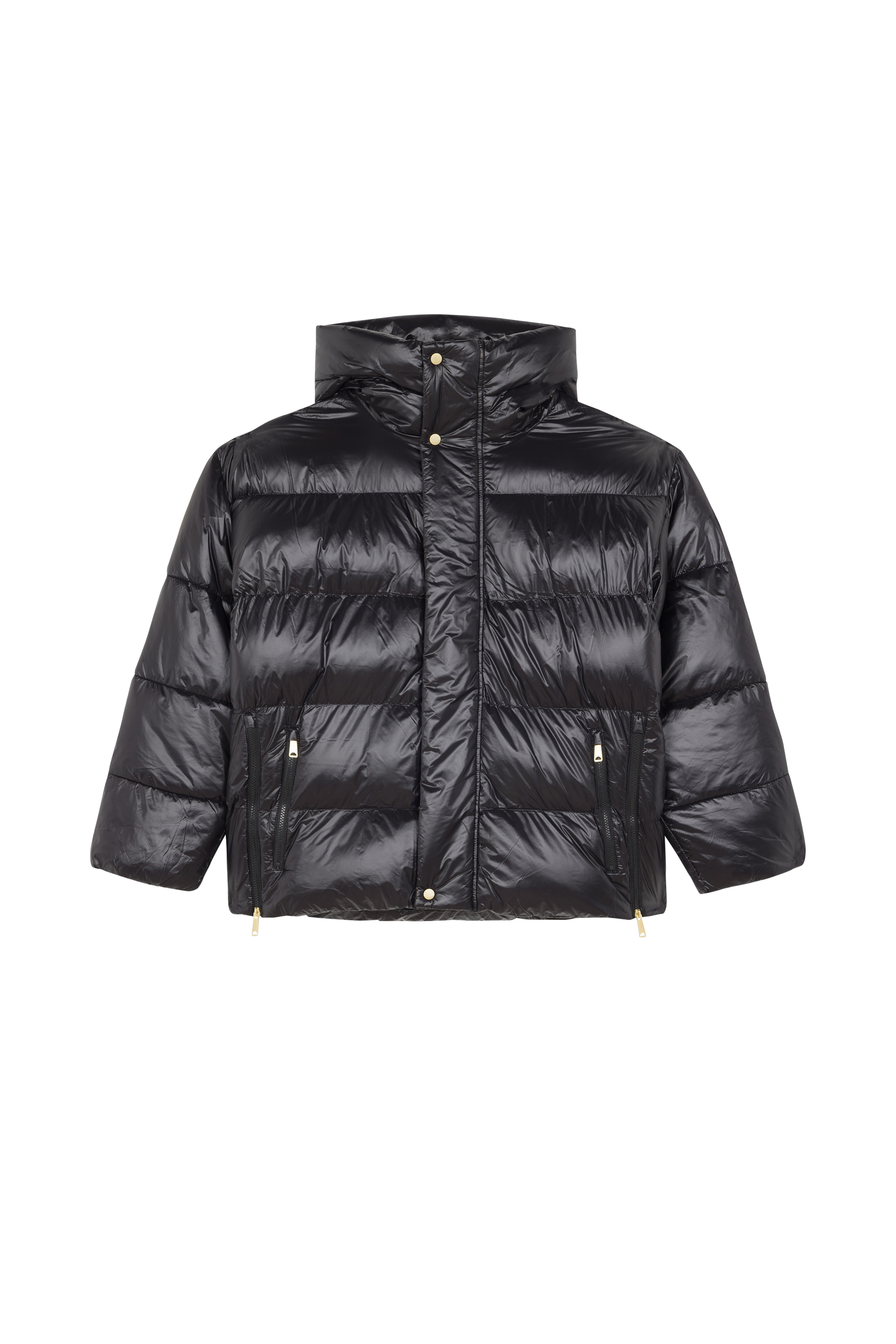 Lightweight quilted padded jacket with high neck Black