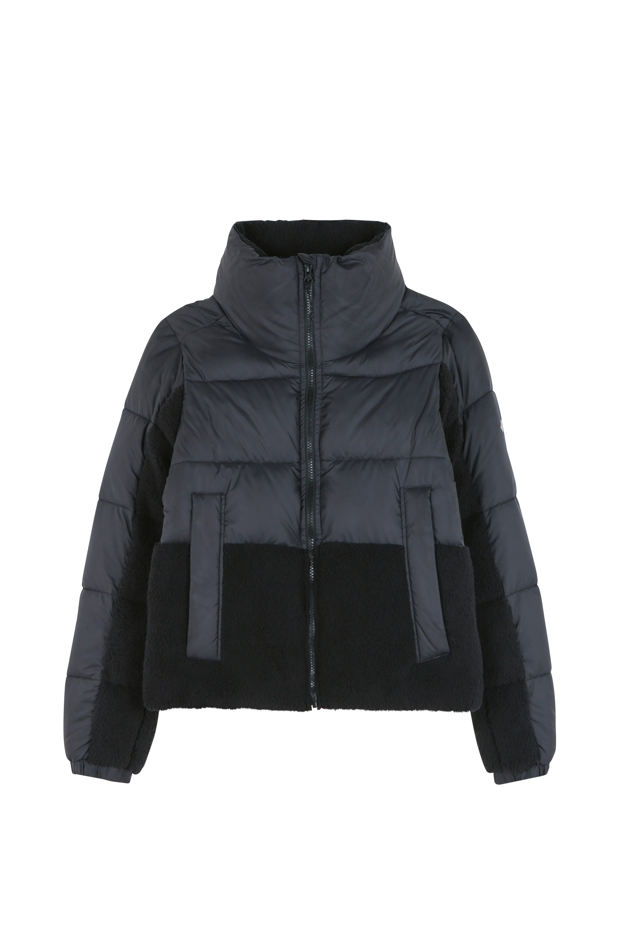 Lightweight quilted padded jacket with high neck Black