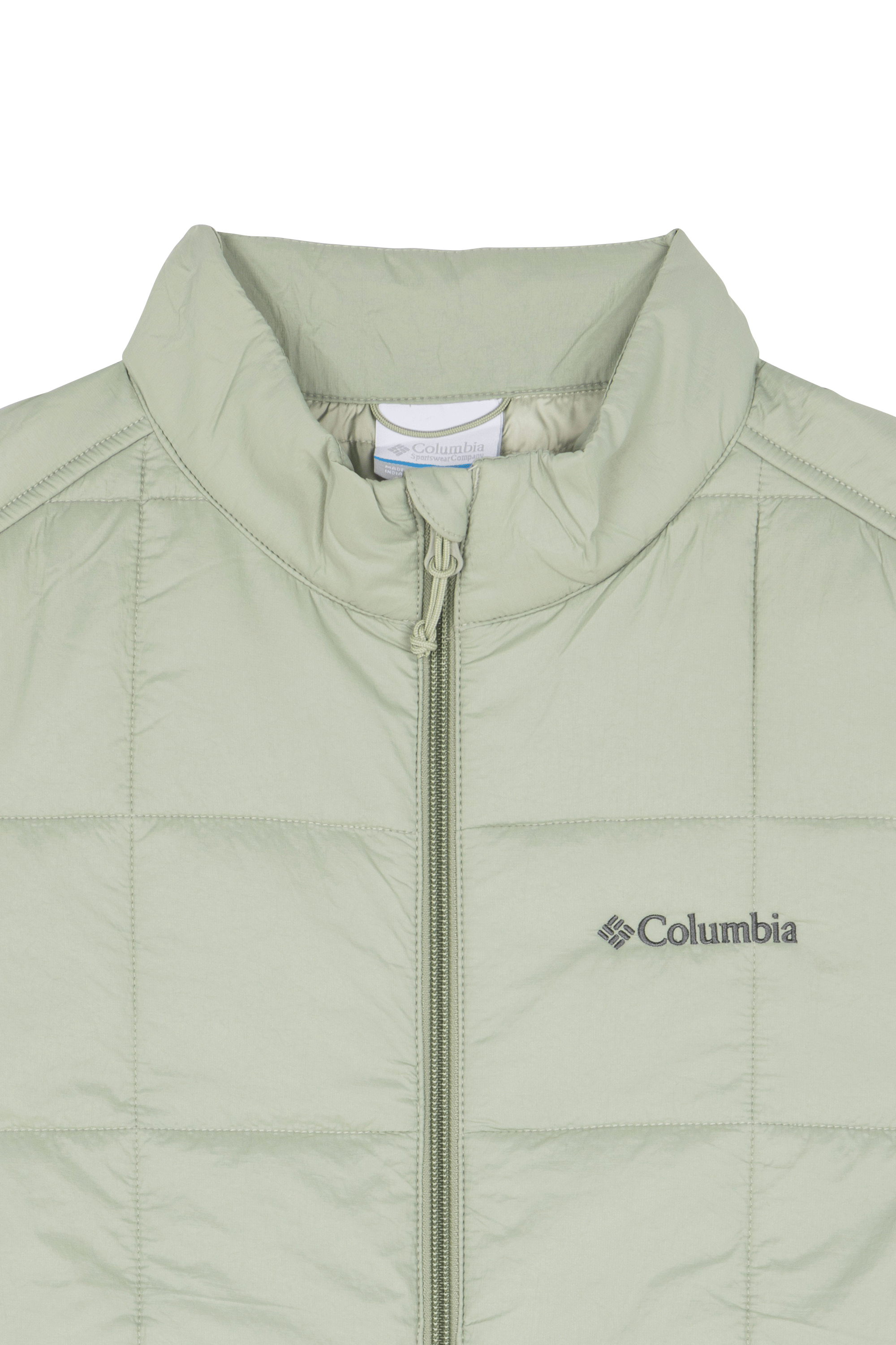 Lightweight quilted padded jacket with high neck Green