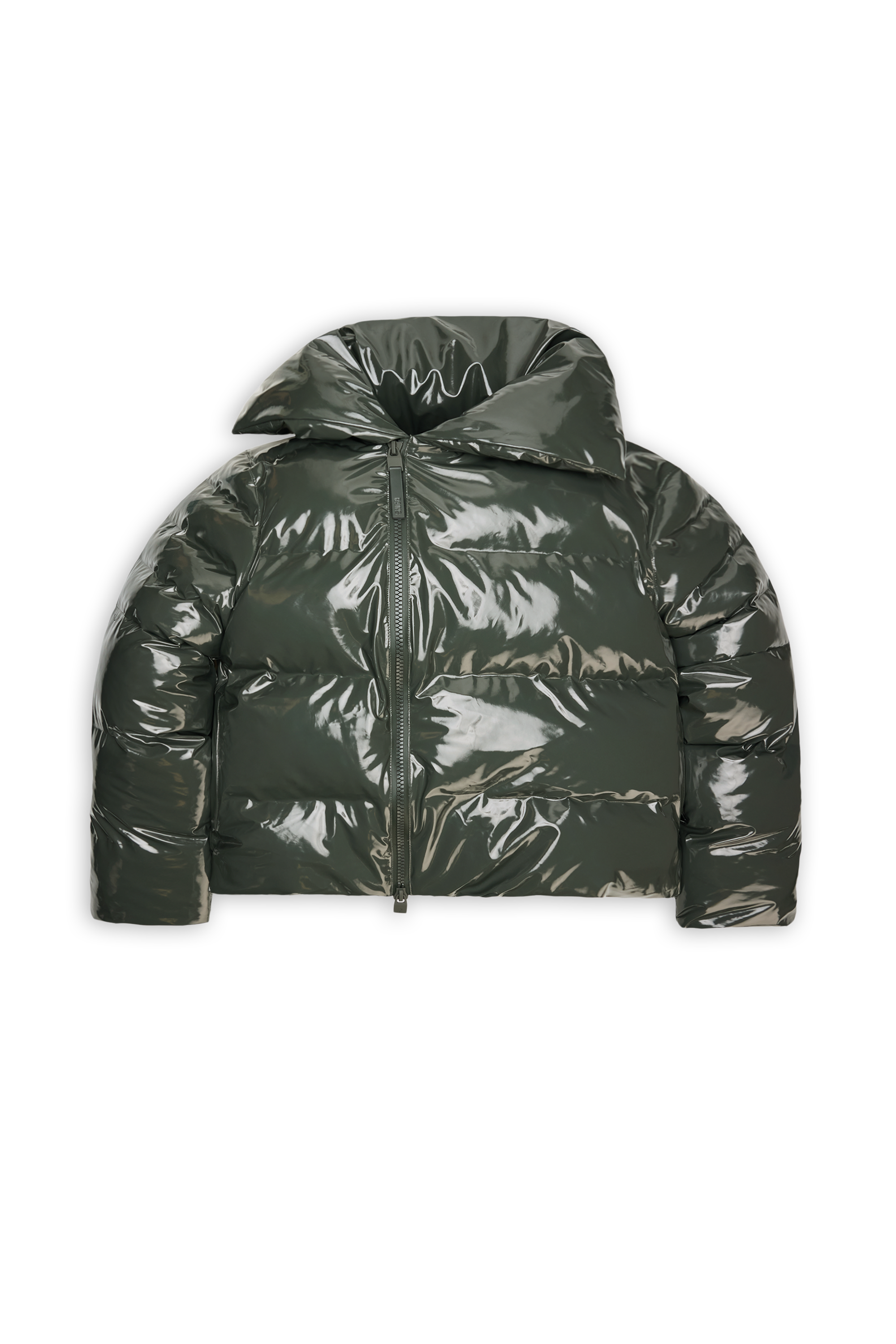 Lightweight quilted padded jacket with high neck Green