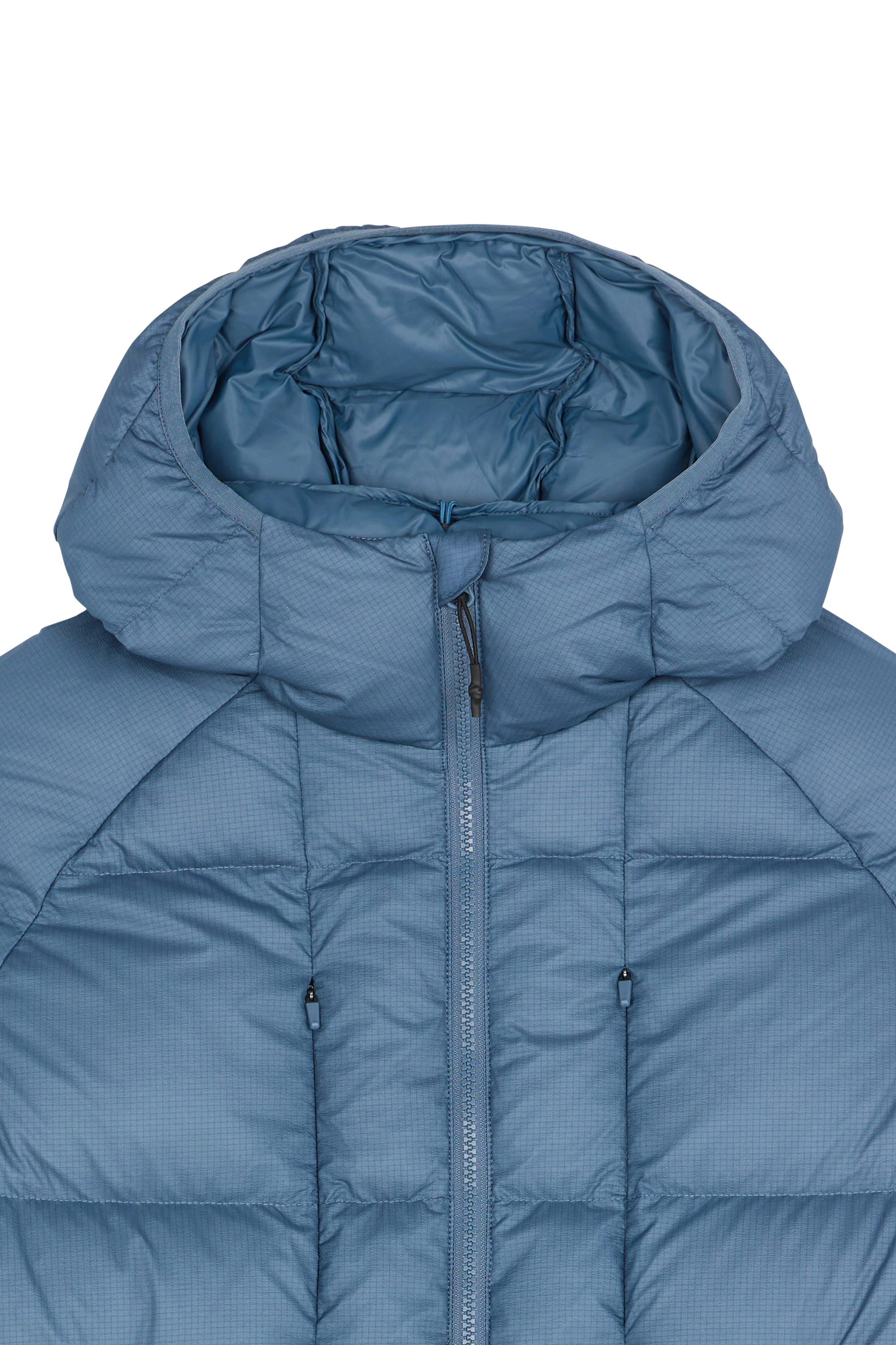 Zipped high-neck colorblock padded jacket with hood | Blue HIKING PATROL Men