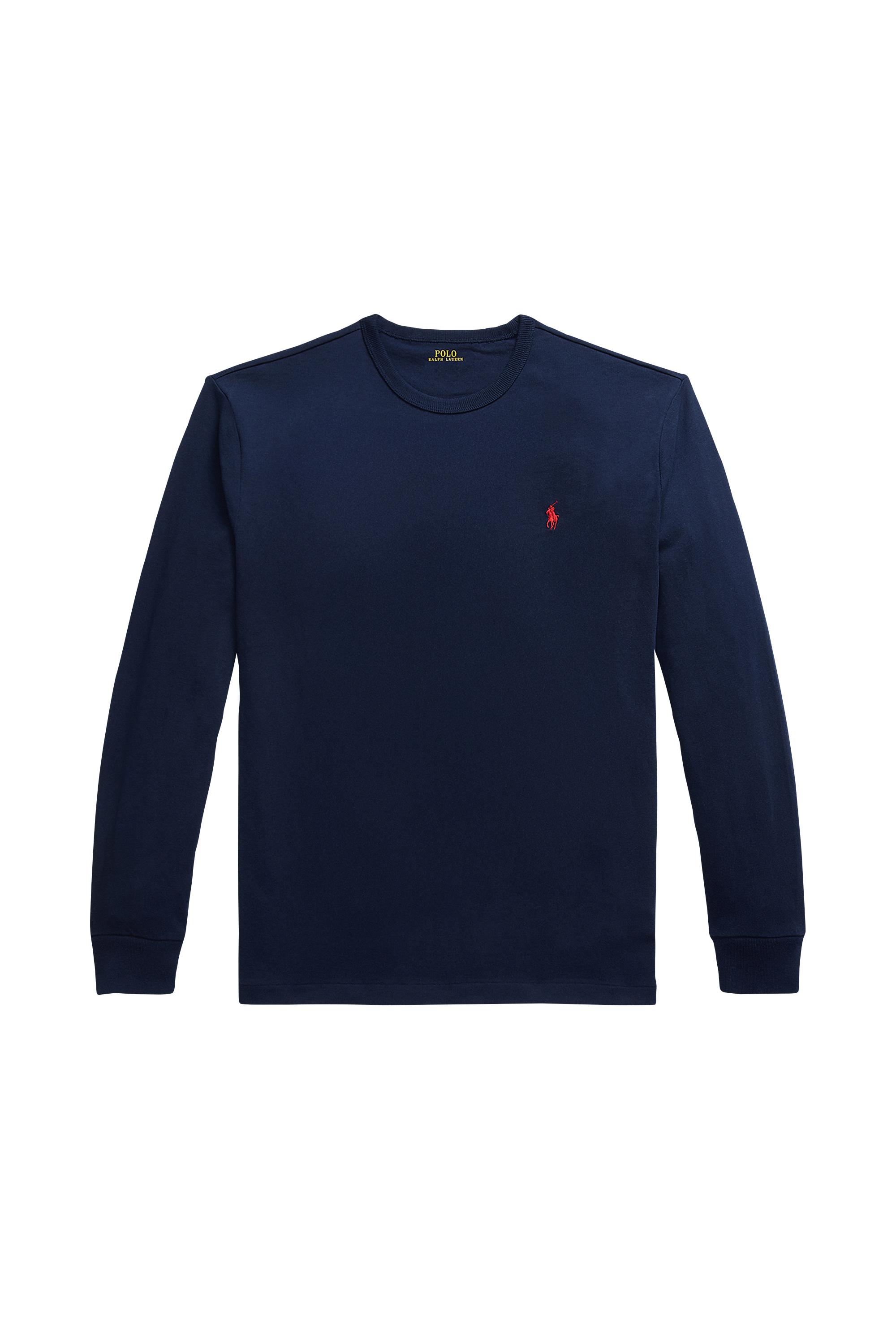 Regular-fit round-neck cotton T-shirt Blue