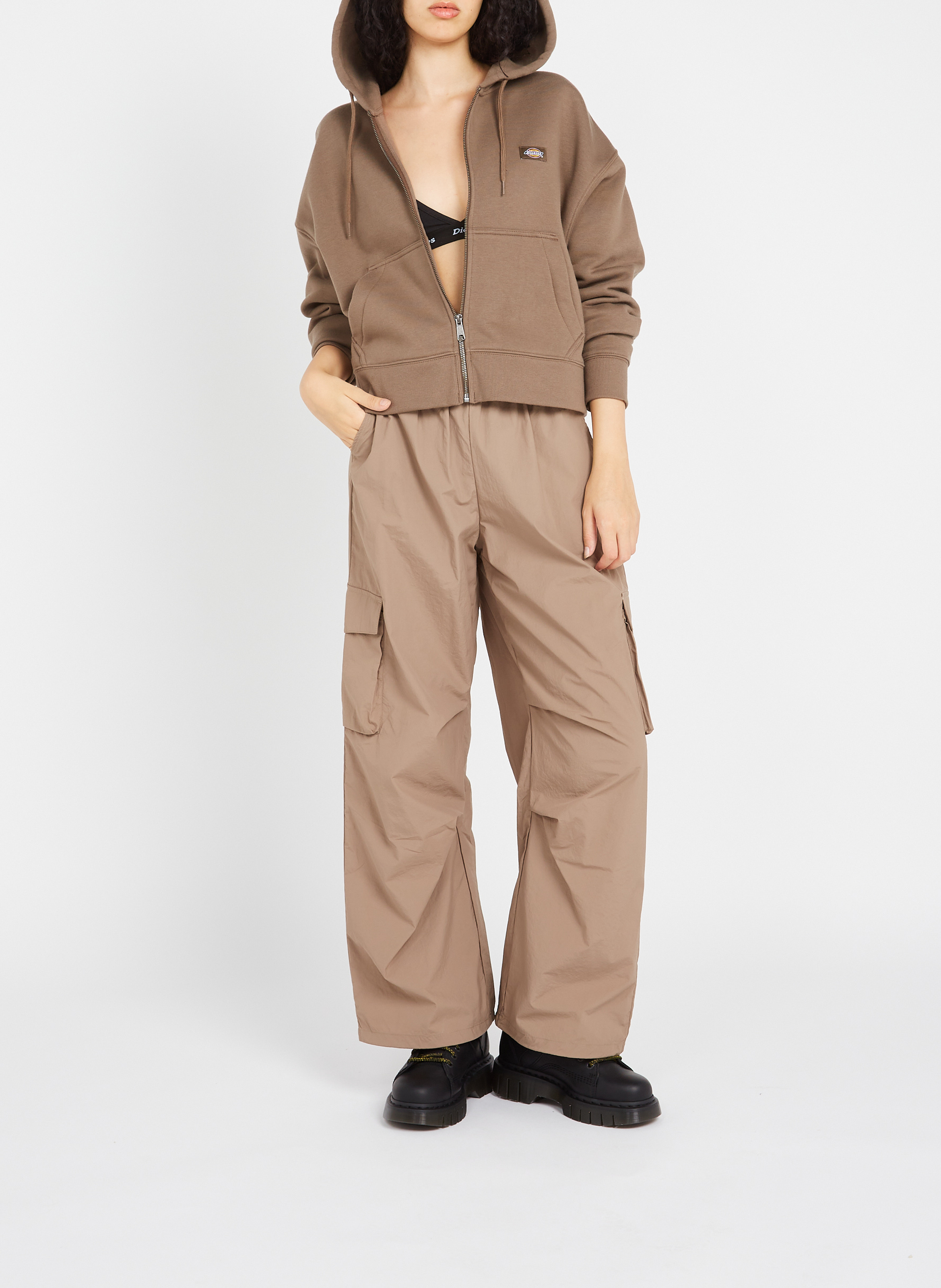 Hoodie zippé DICKIES Marron