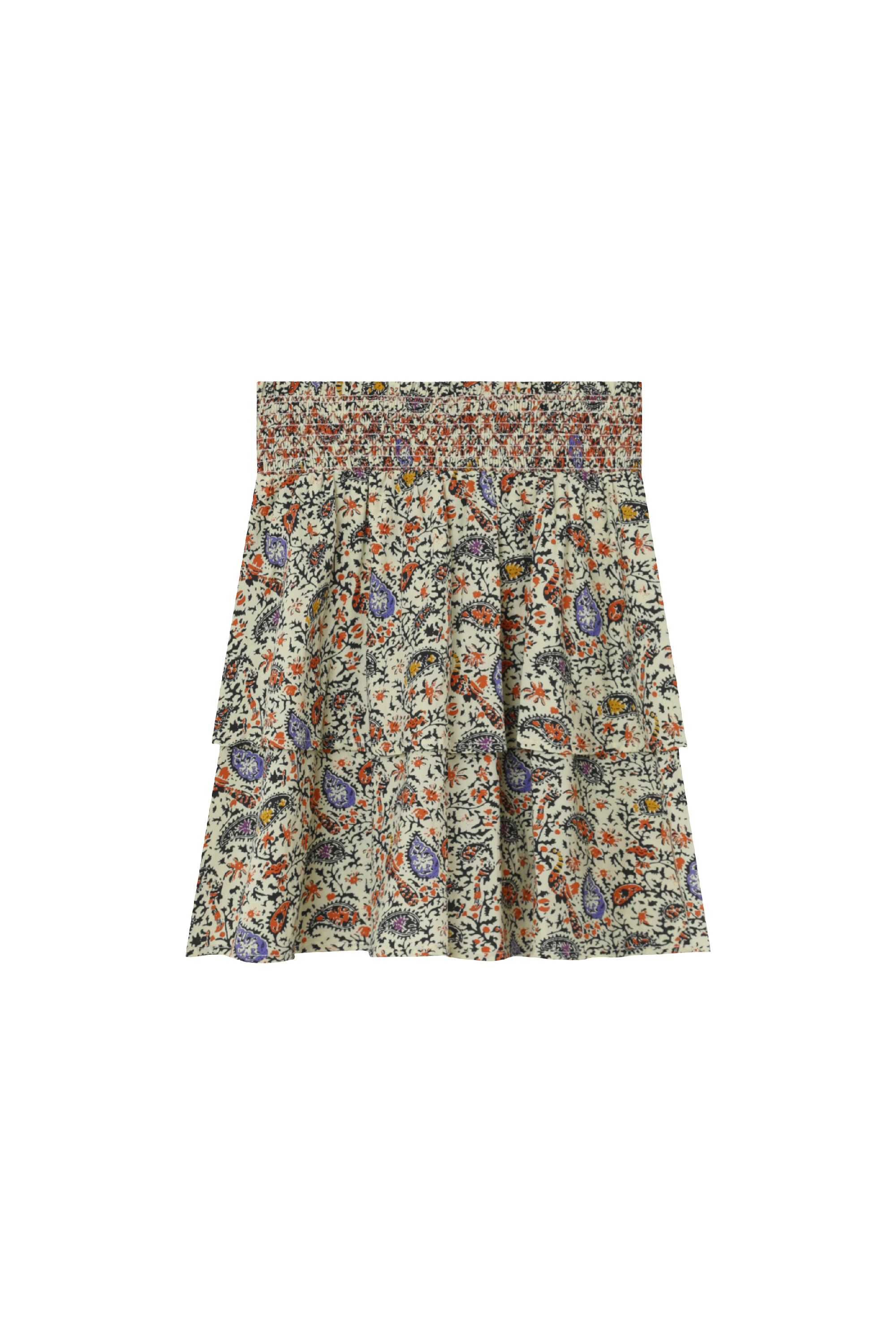 Jupe courte imprimée en coton Beige