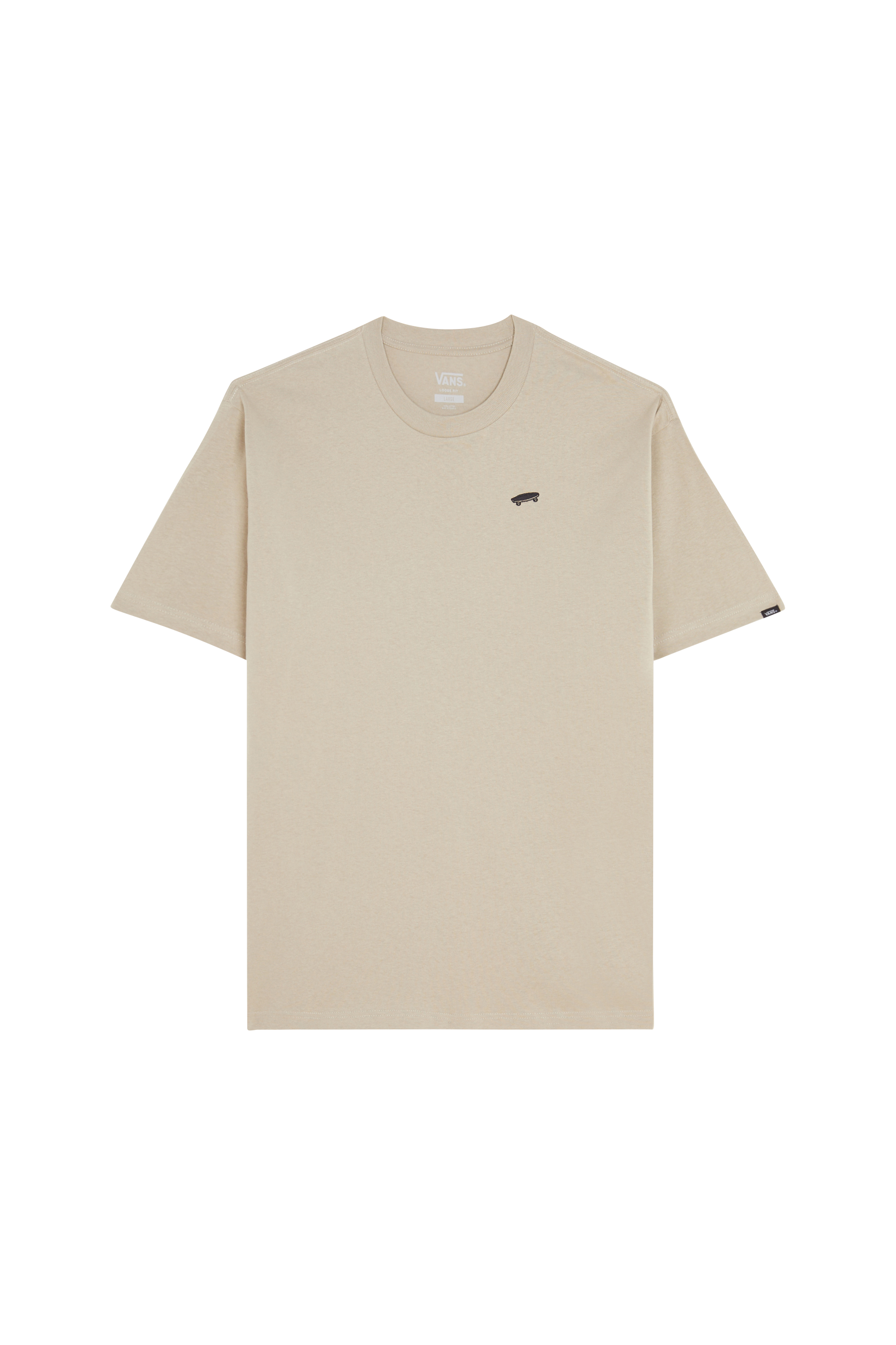 Regular-fit round-neck cotton T-shirt Beige
