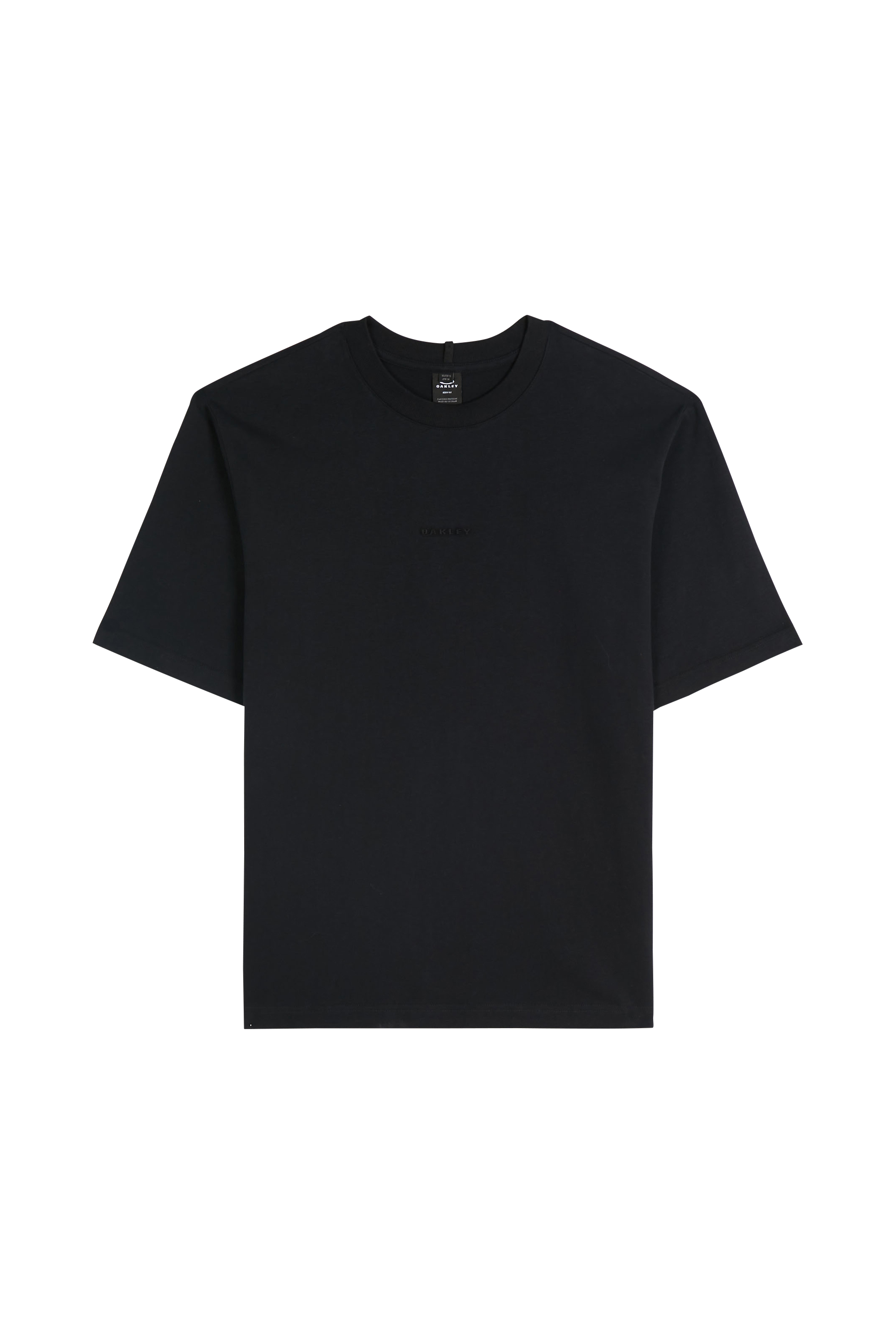 Regular-fit round-neck cotton T-shirt Black