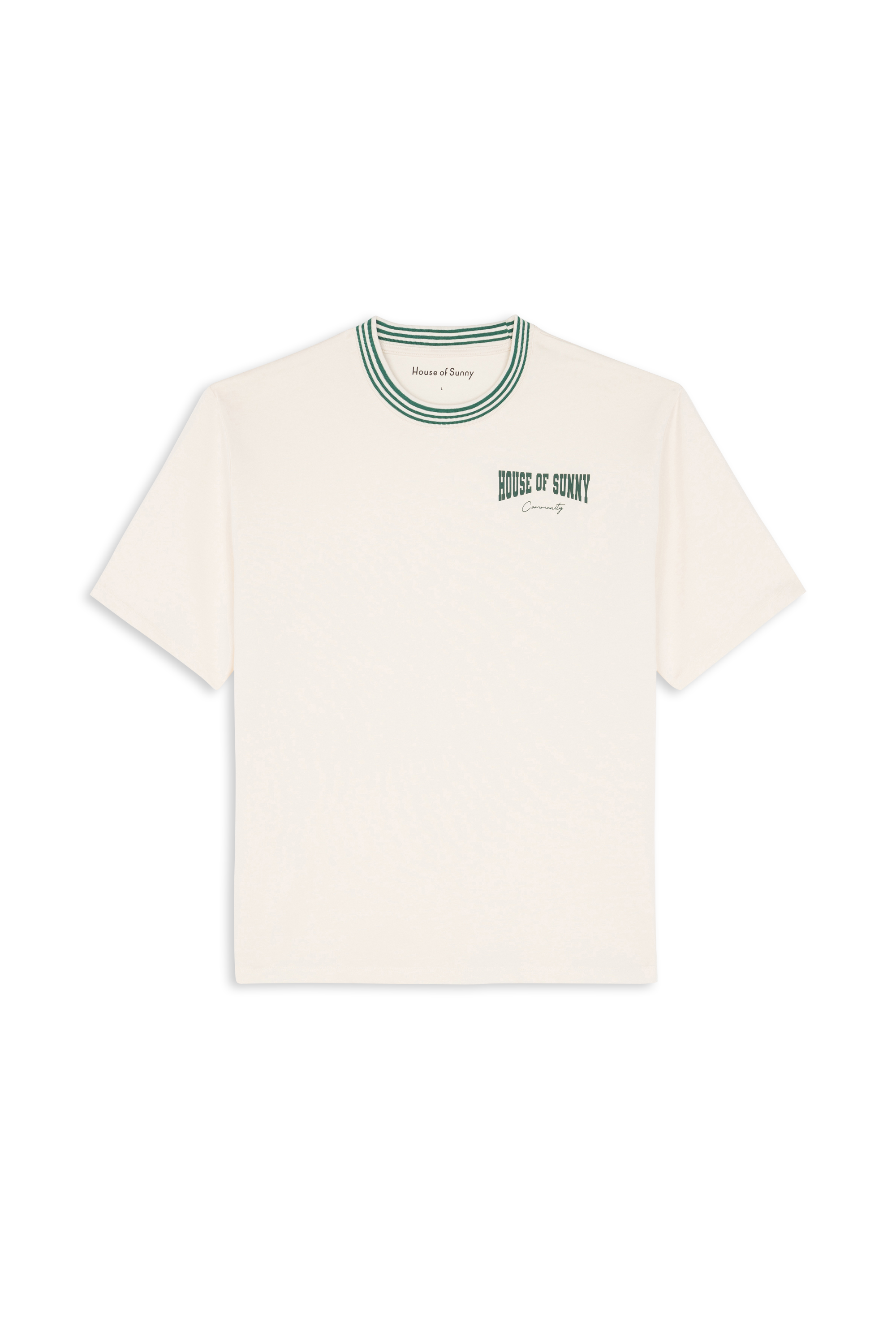 Regular-fit round-neck cotton T-shirt Beige