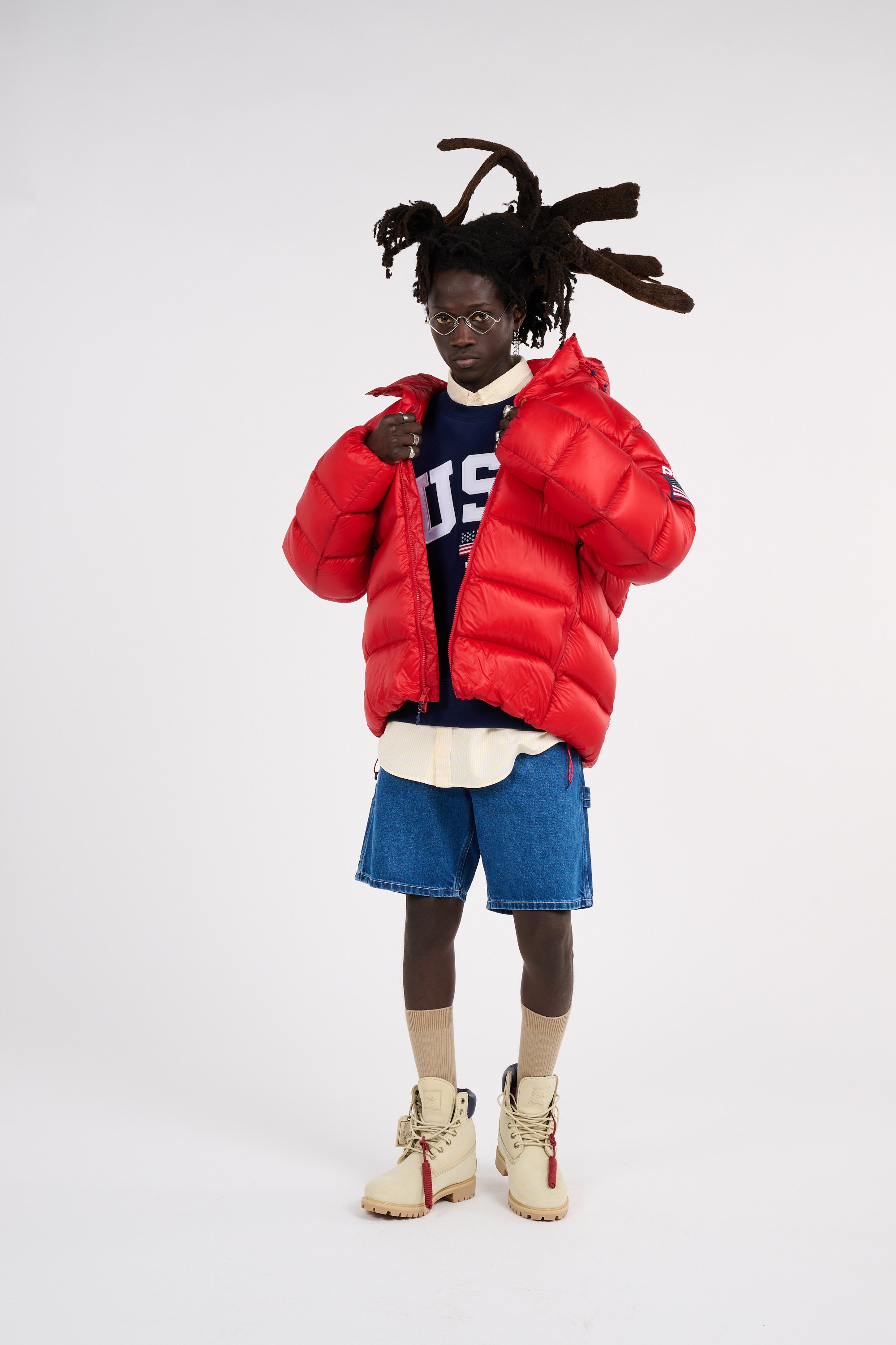 Lightweight quilted padded jacket with high neck POLO RALPH LAUREN Red