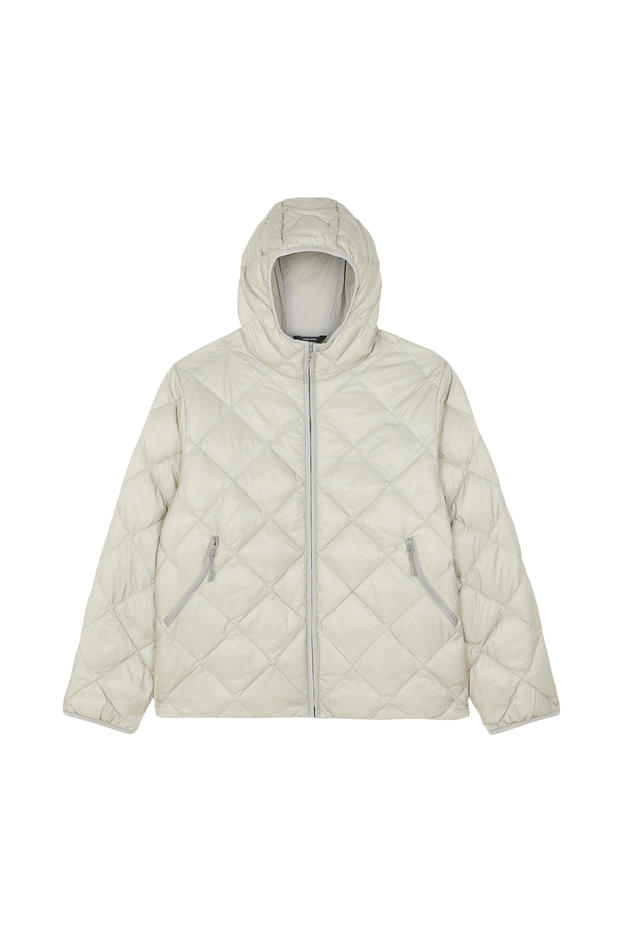 Lightweight quilted padded jacket with high neck Beige