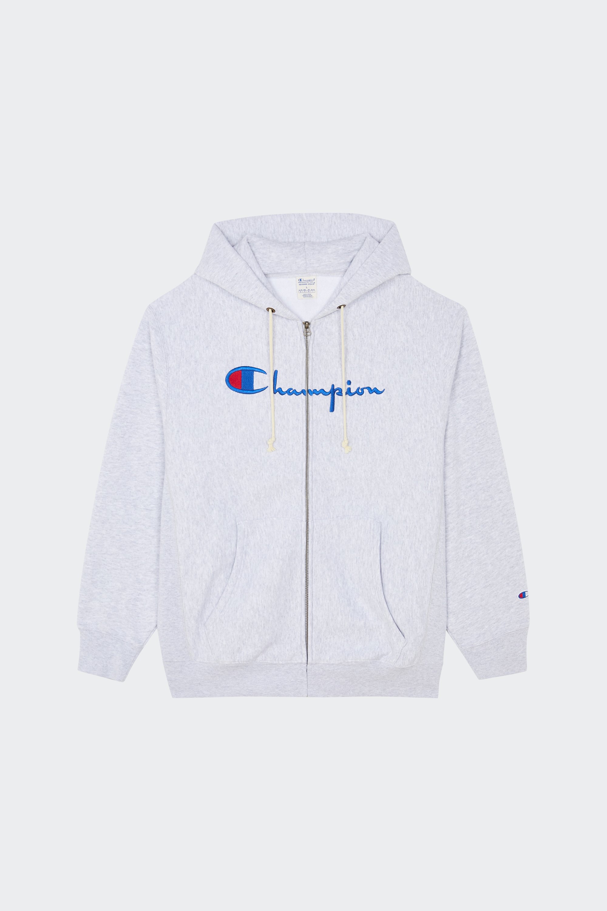 Regular-fit zip-up cotton-blend hoodie with Pony Player | Grey by CHAMPION Regular-fit zip-up cotton-blend hoodie with Pony Player Grey
