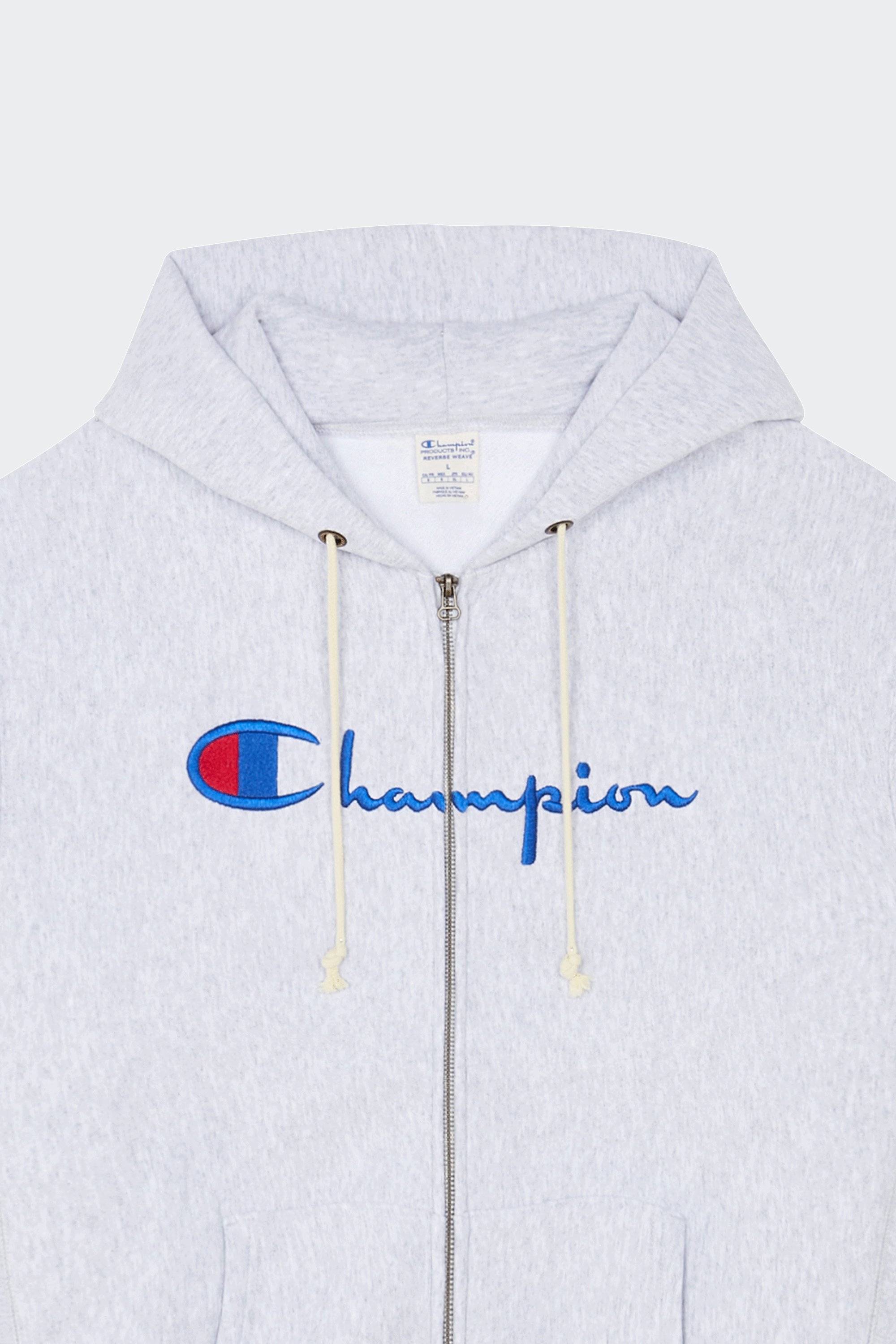 Regular-fit zip-up cotton-blend hoodie with Pony Player | Grey by CHAMPION Regular-fit zip-up cotton-blend hoodie with Pony Player Grey
