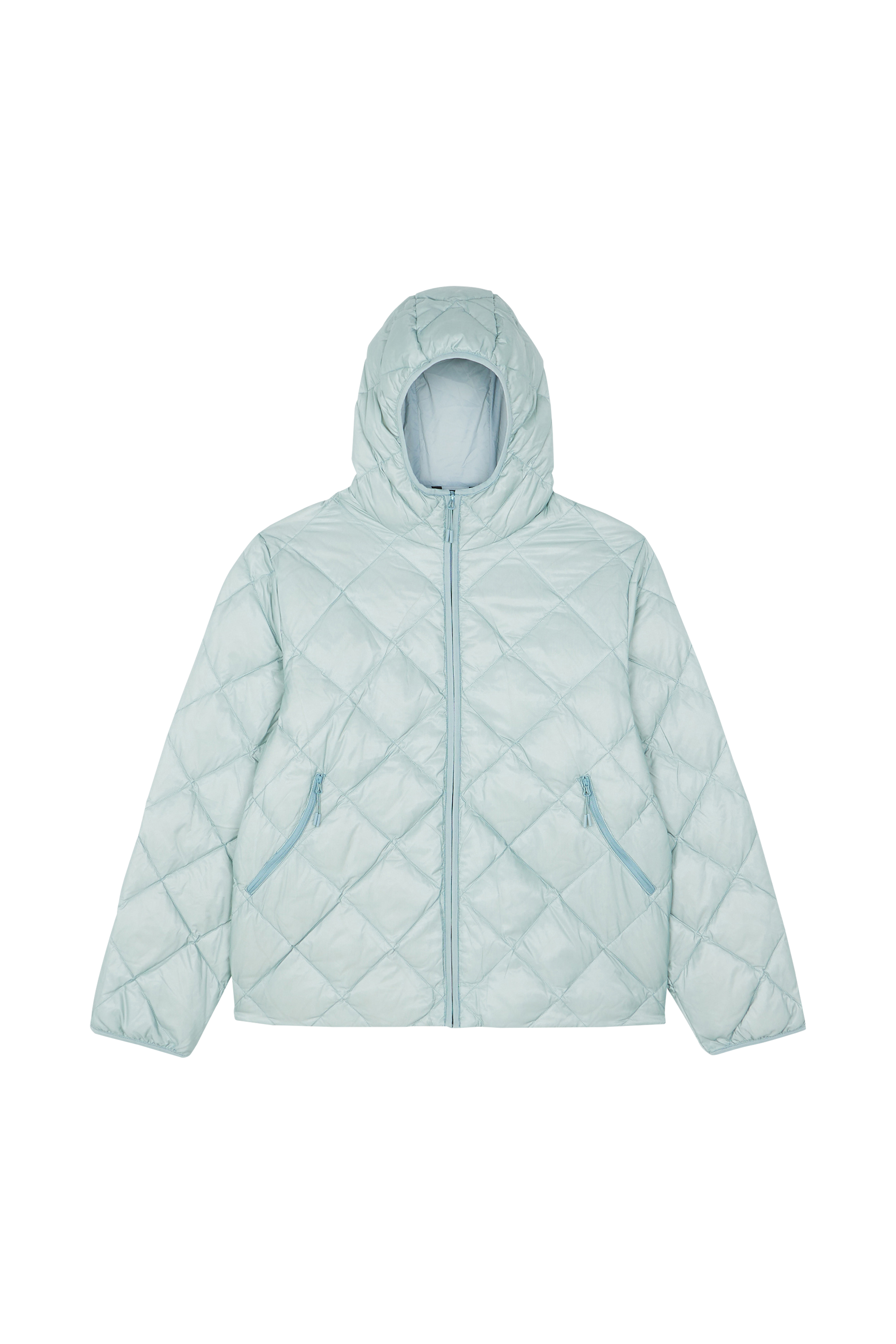 Lightweight quilted padded jacket with high neck Blue