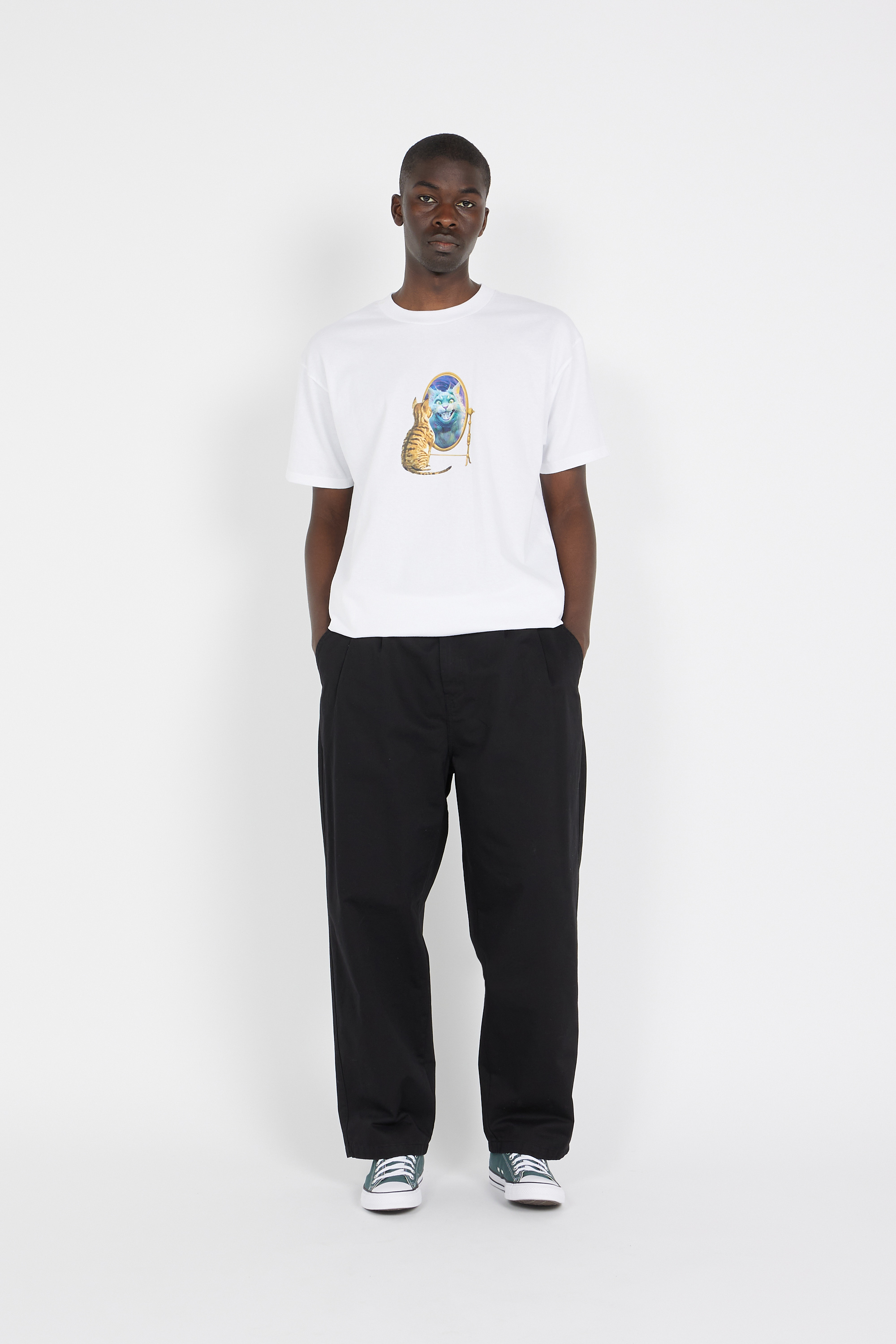 Regular-fit round-neck cotton T-shirt White