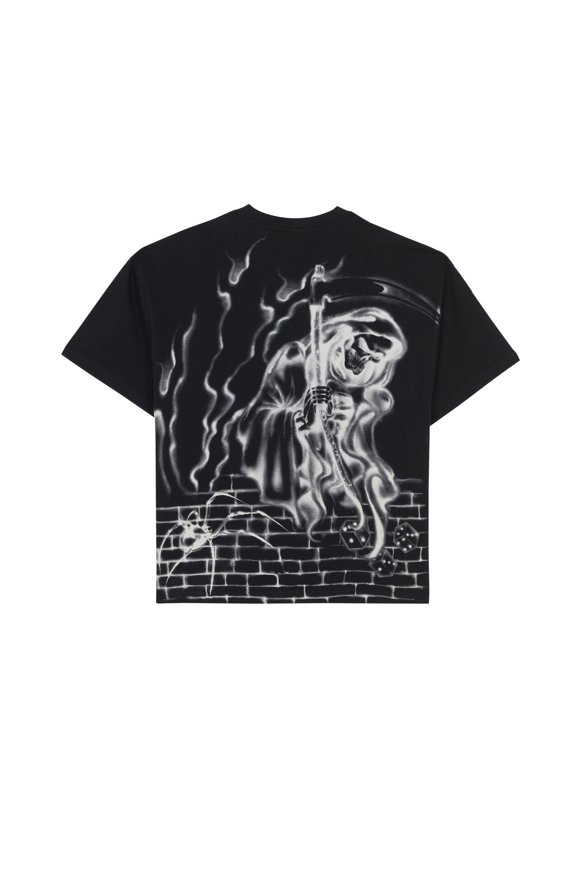 Regular-fit round-neck cotton T-shirt Black