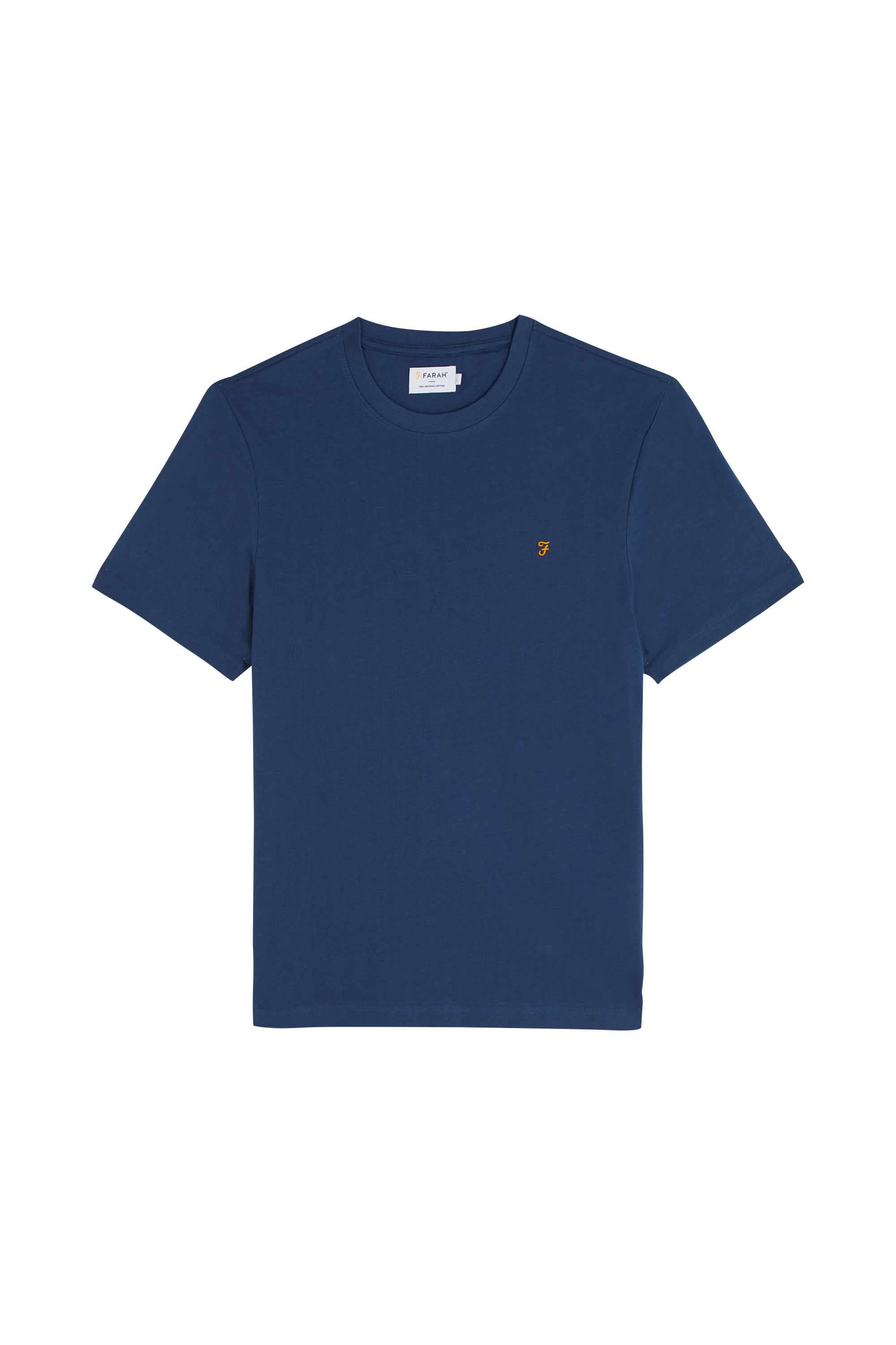 Regular-fit round-neck cotton T-shirt Blue