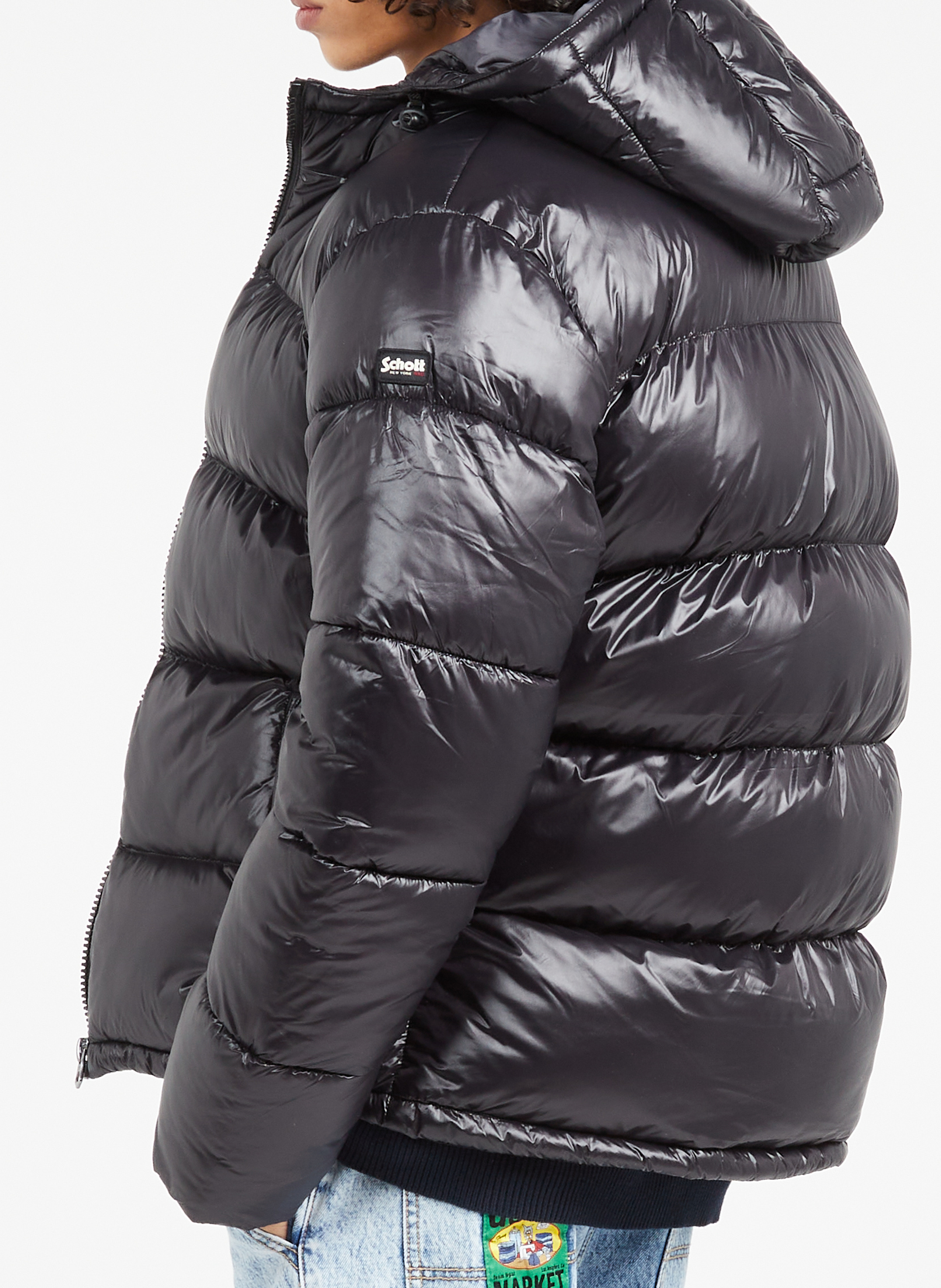 puffer coat | Black SCHOTT Men