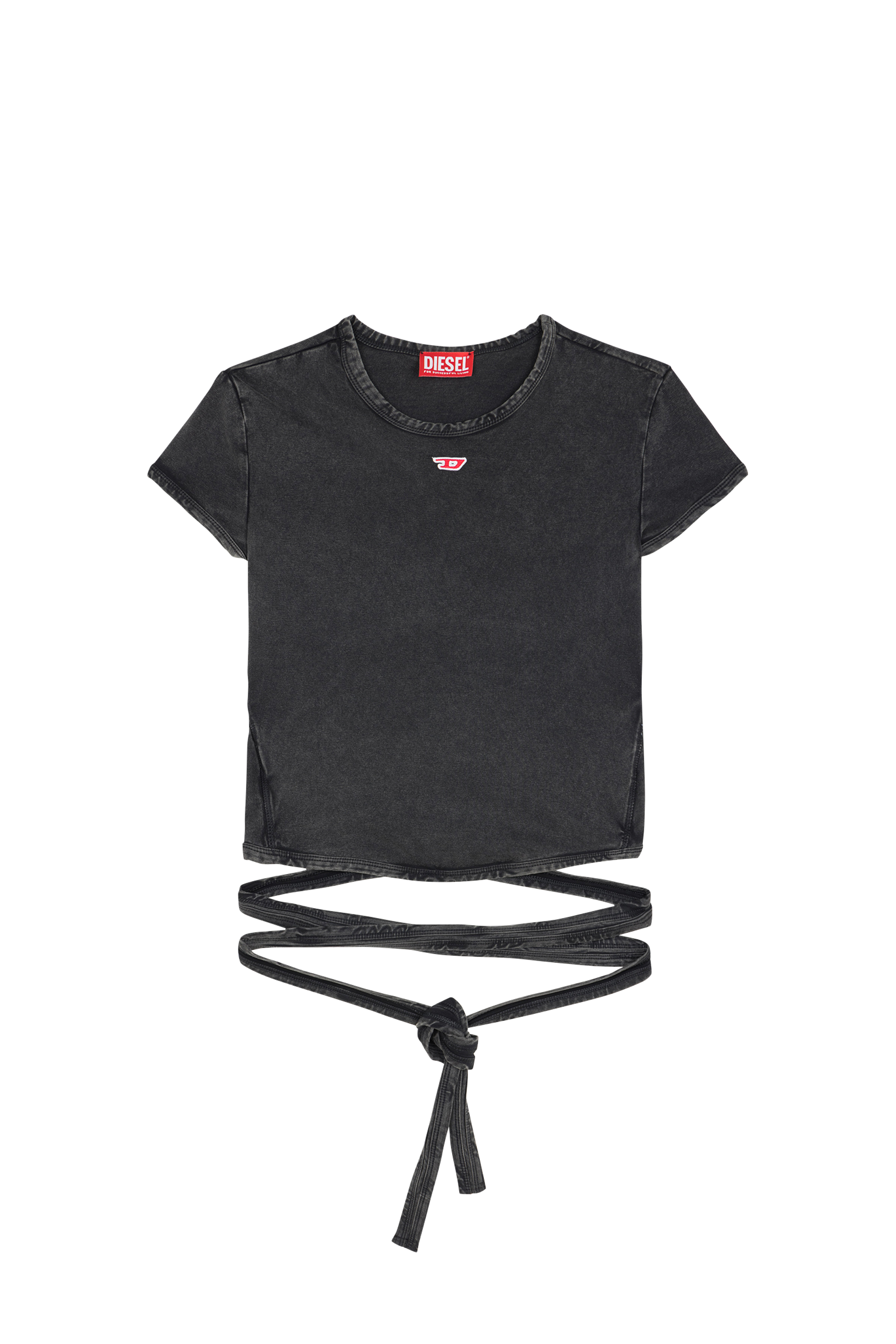 Regular-fit round-neck cotton T-shirt Black