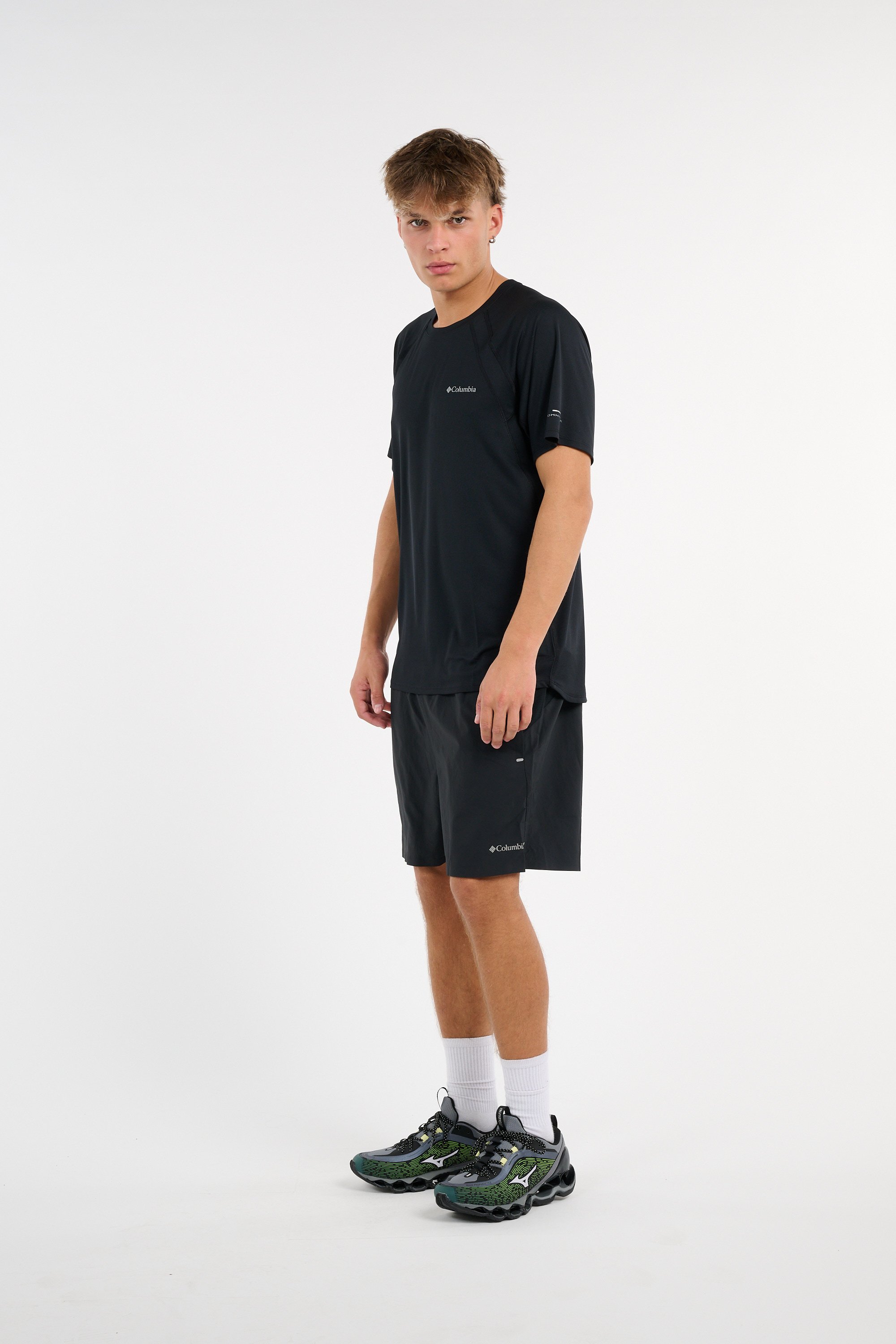 Regular-fit round-neck cotton T-shirt COLUMBIA Black