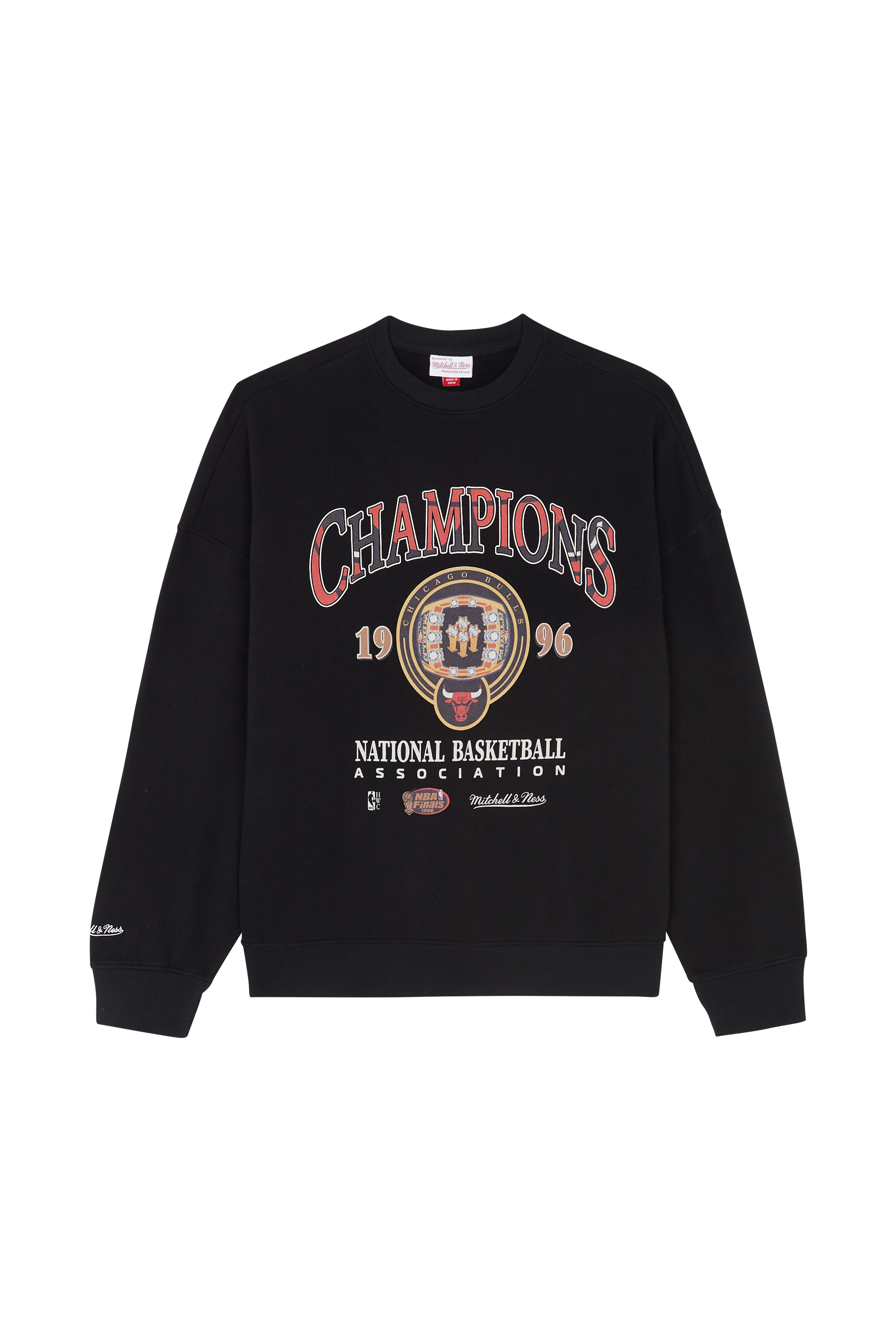 Regular-fit round-neck cotton T-shirt Black