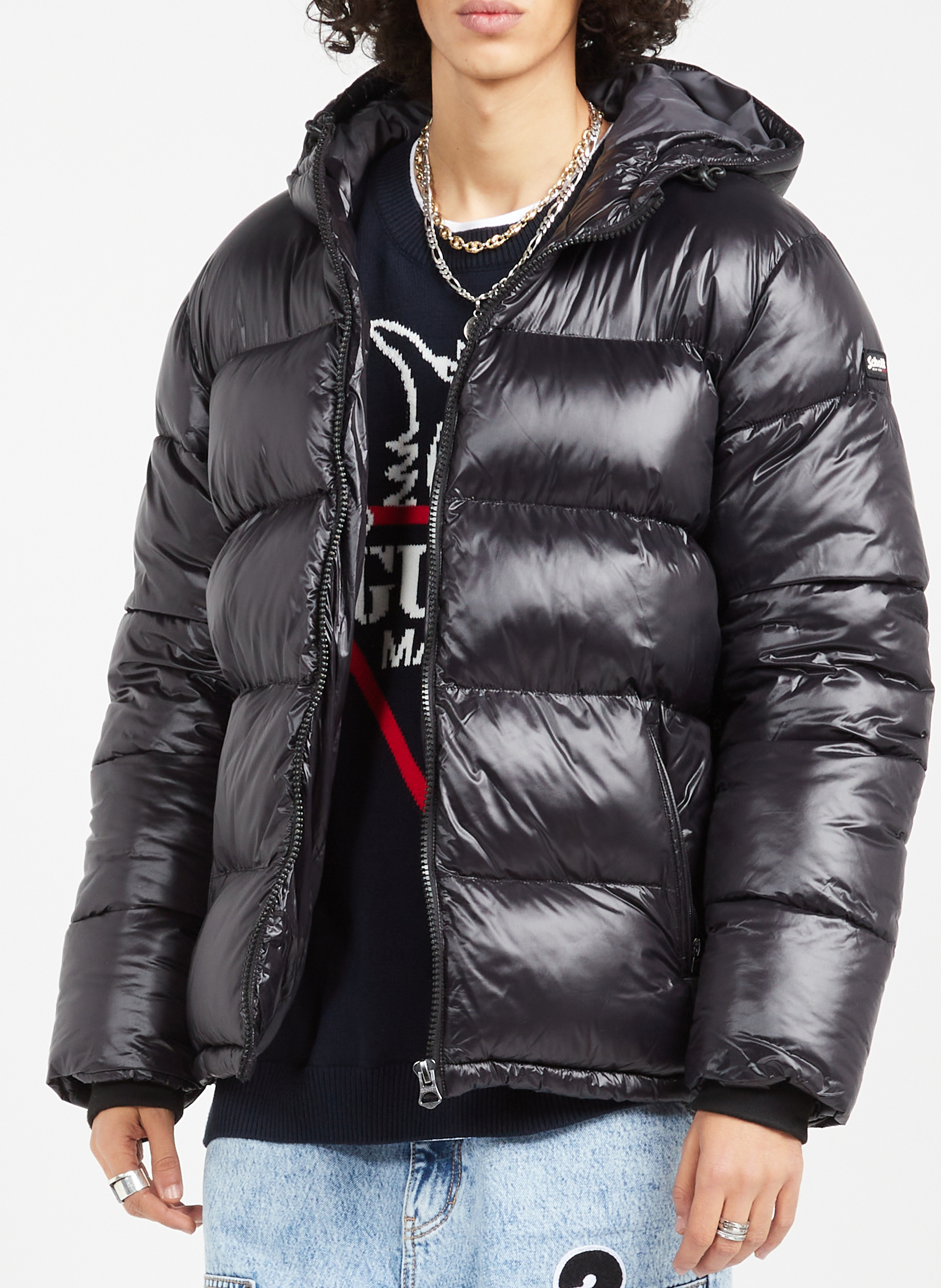 puffer coat | Black SCHOTT Men