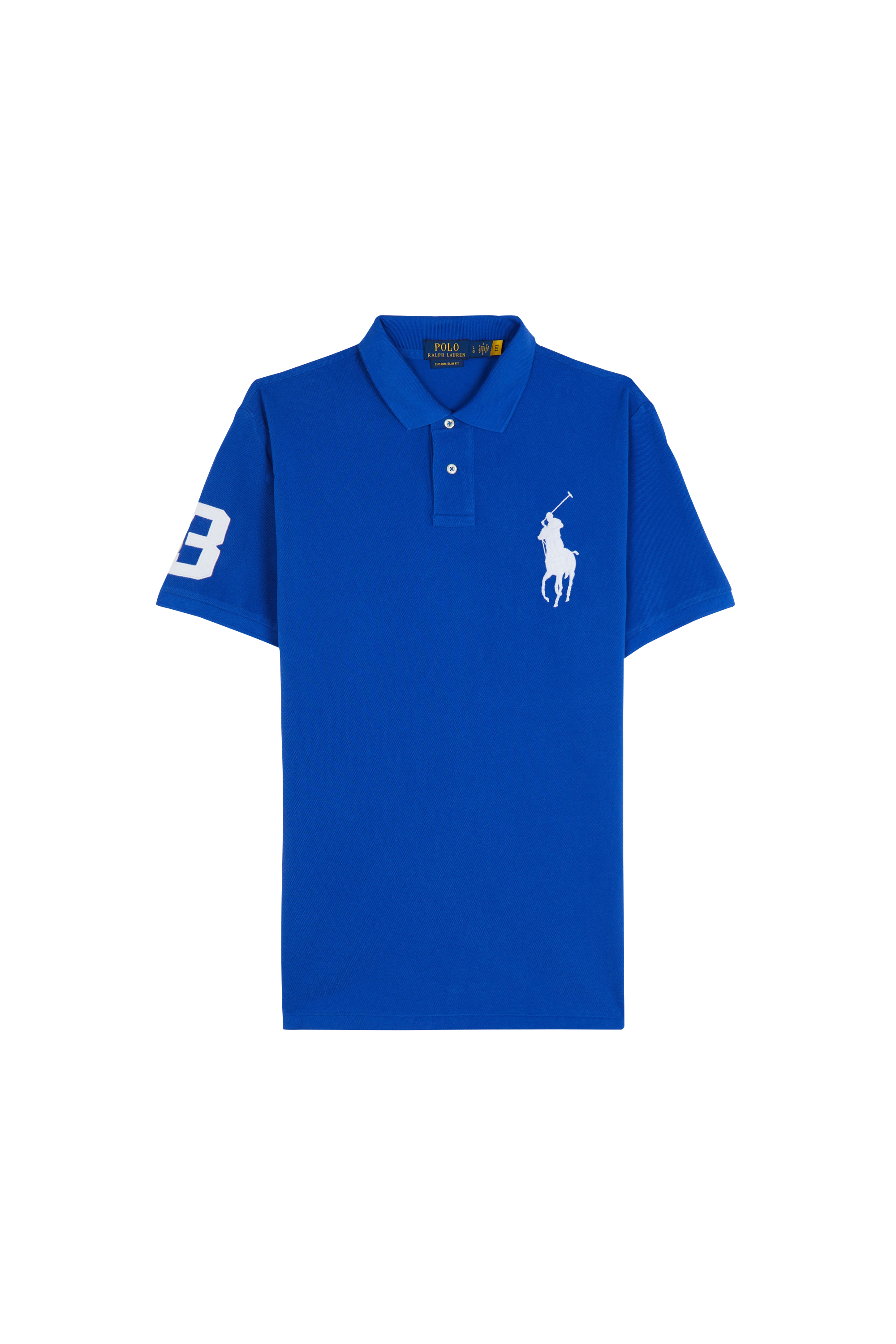 Polo slim brodé Bleu