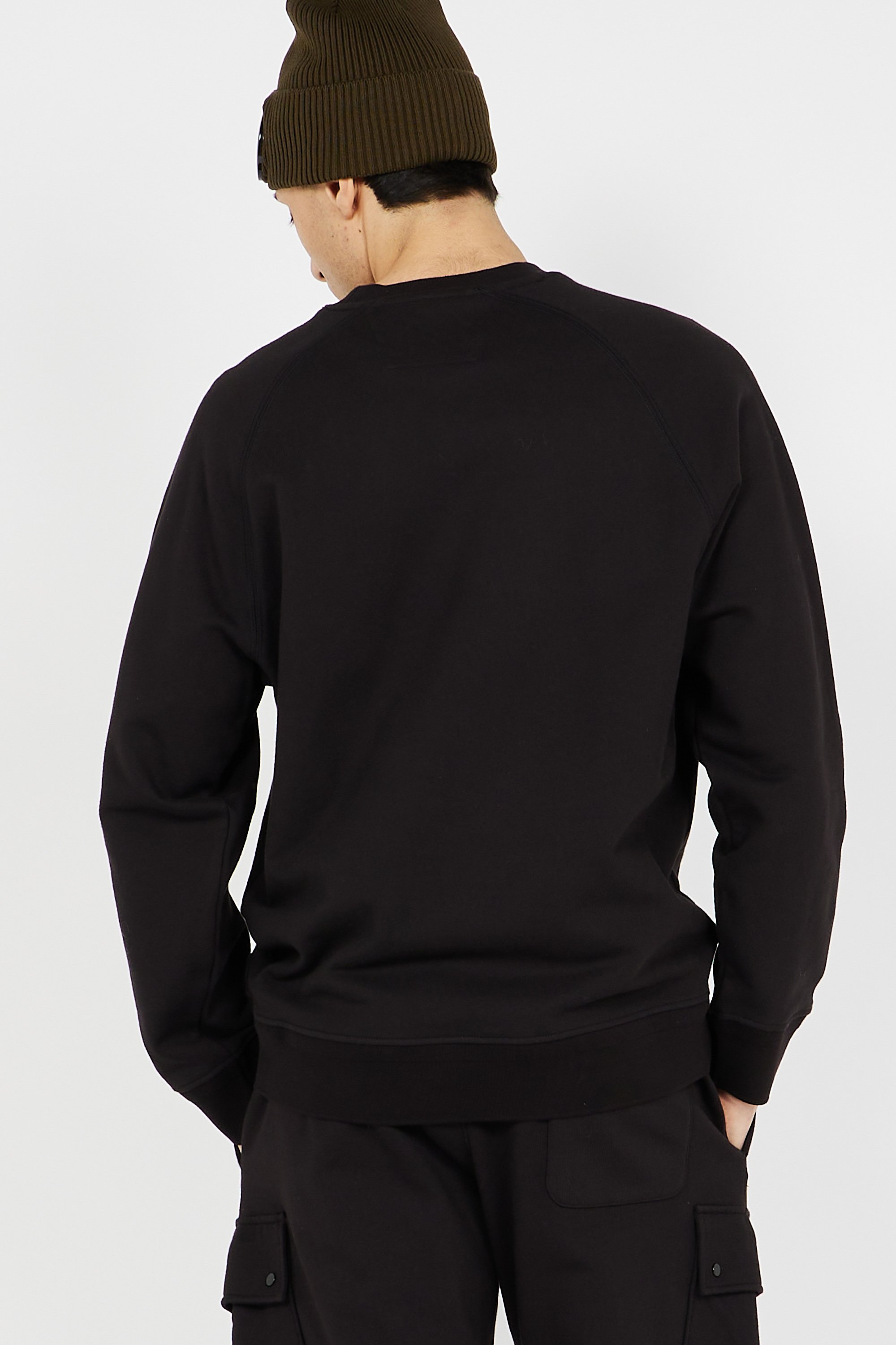 スウェット・トレーナー C.P. Company Sweatshirts Black Sweatshirt Diagonal raised fleece crew neck logo Noir C.P.