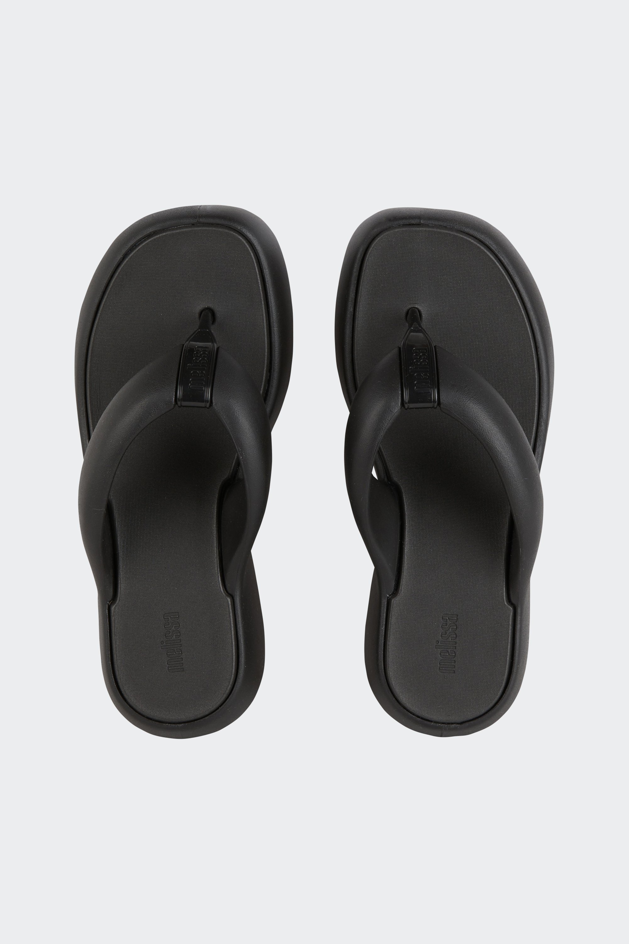 Flat furry sheepskin sandals | Black by MELISSA Flat furry sheepskin sandals Black