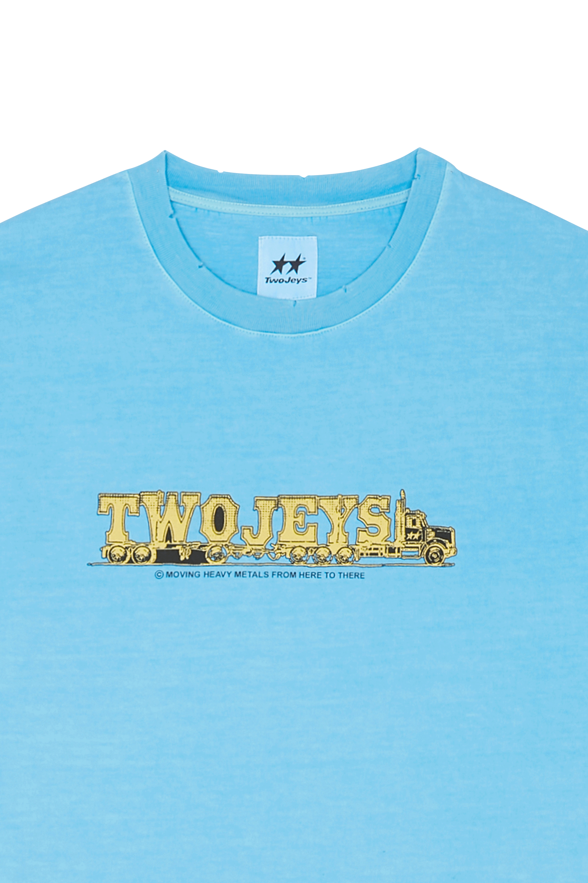 Regular-fit round-neck cotton T-shirt TWOJEYS Blue