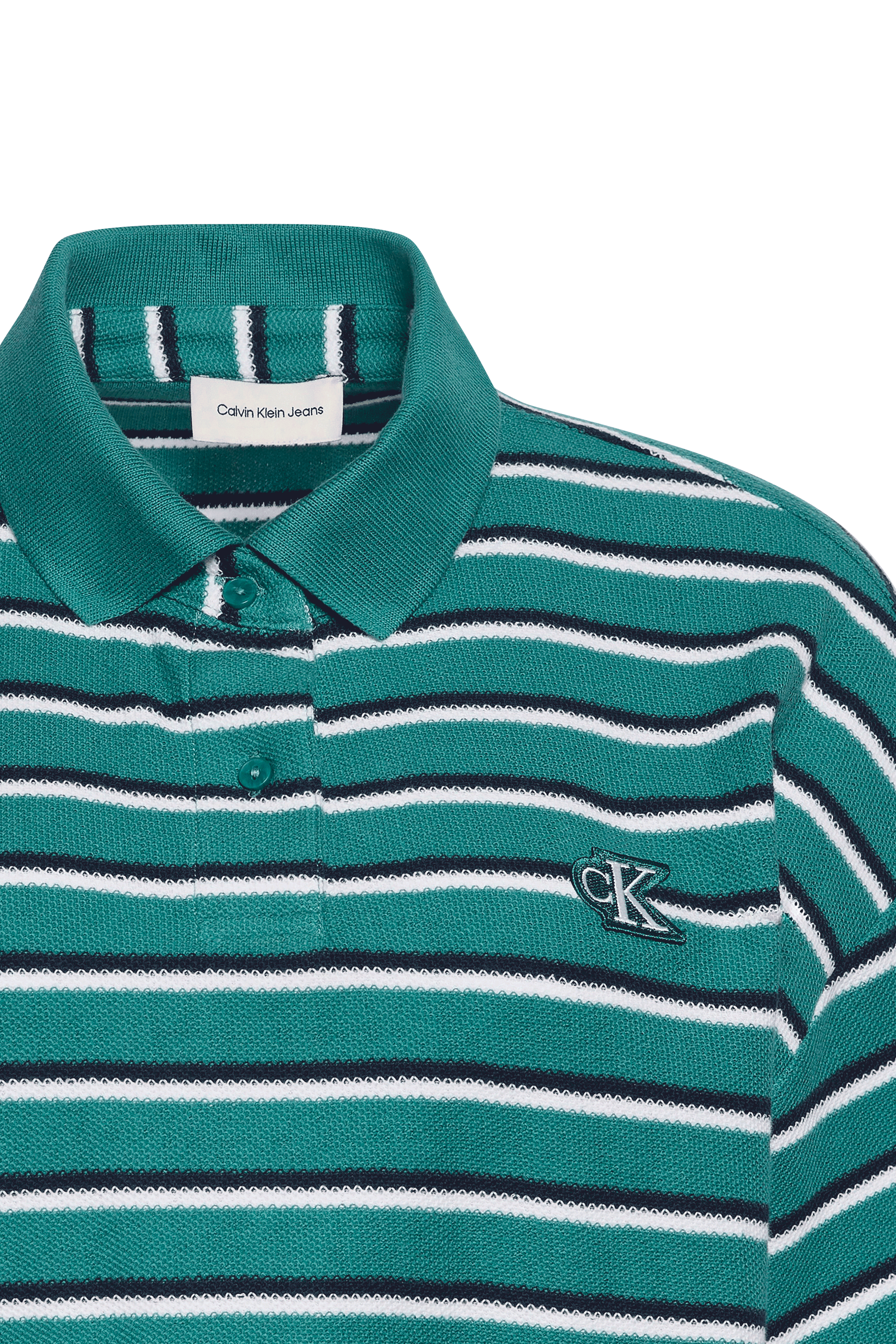 Polo court rayé | Vert CALVIN KLEIN Femme