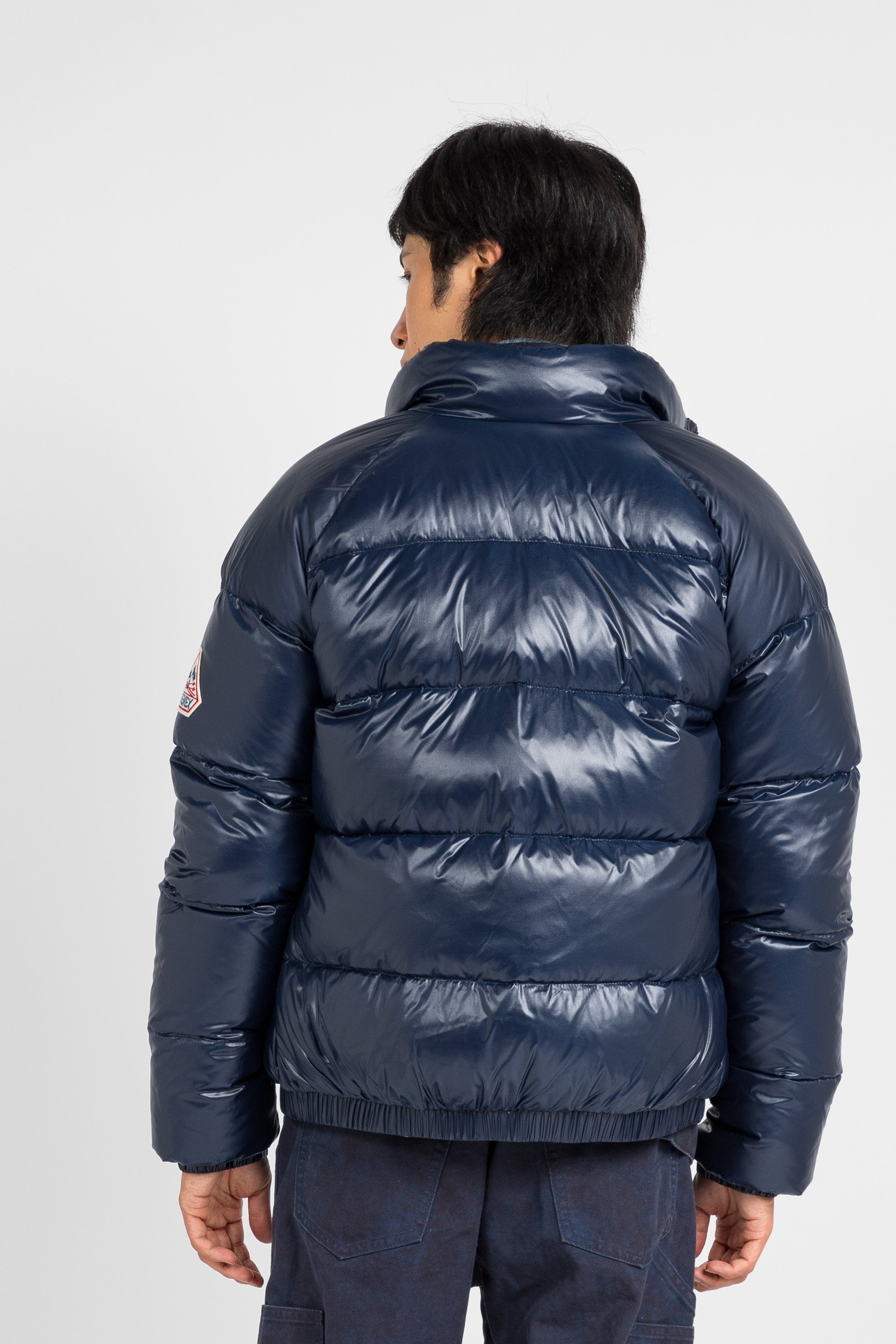 Lightweight quilted padded jacket with high neck | Blue PYRENEX Men